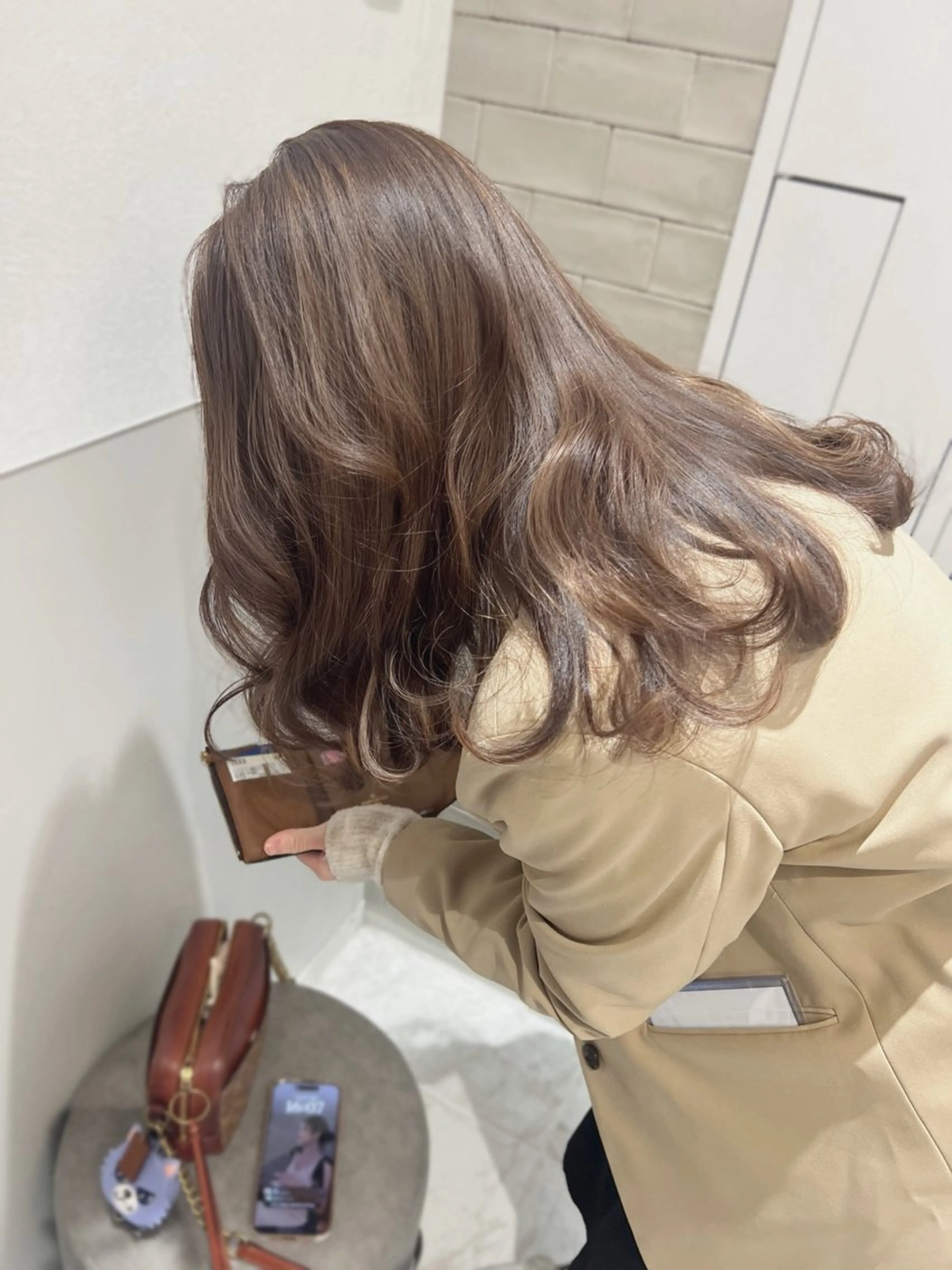 セミロング ハイライト 韓国モテhair🍑 momoのヘアスタイル