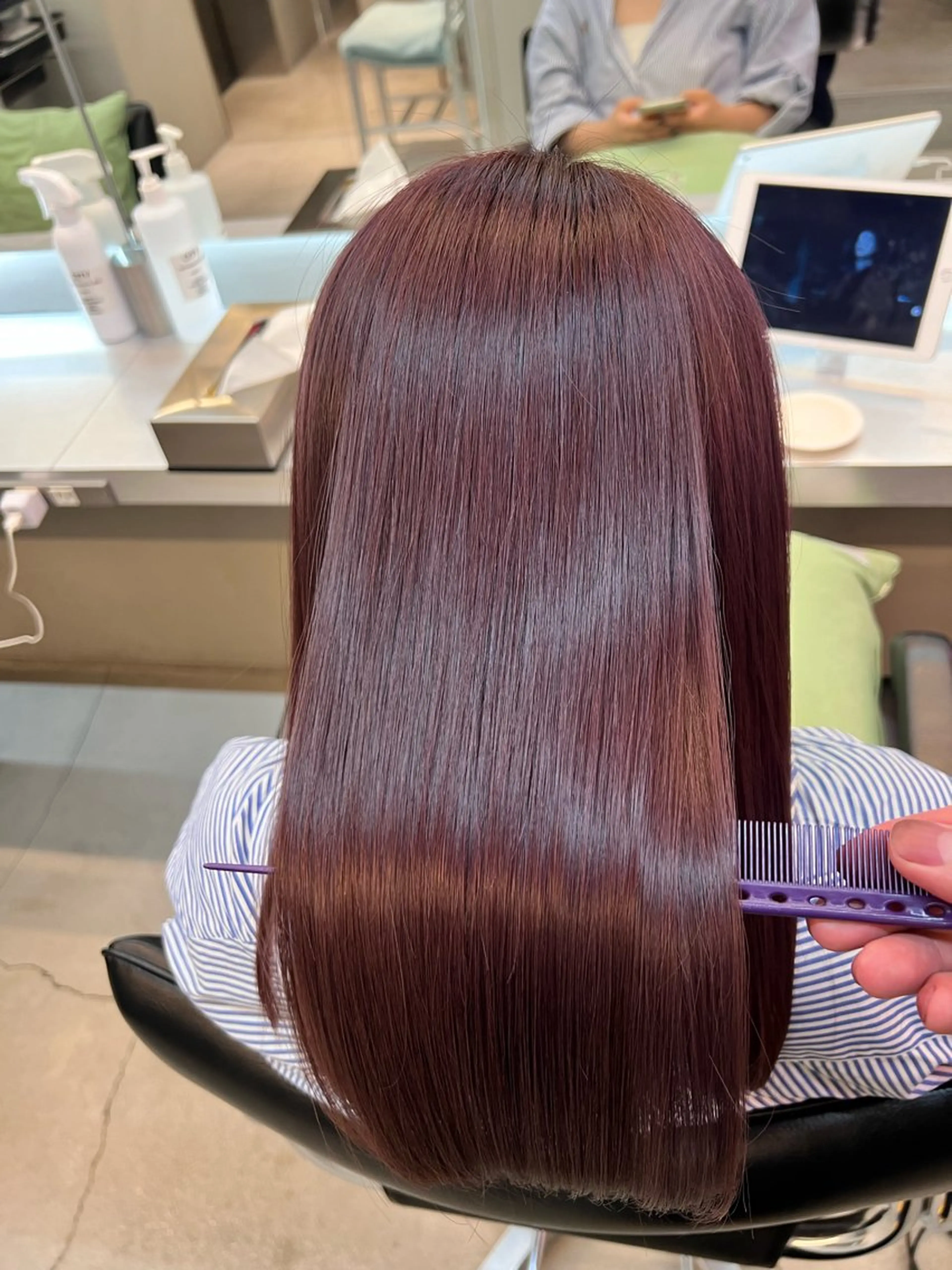 ミディアム カラー 縮毛矯正 トリートメント 乾かすだけでまとまる /髪質改善西村涼太のヘアスタイル