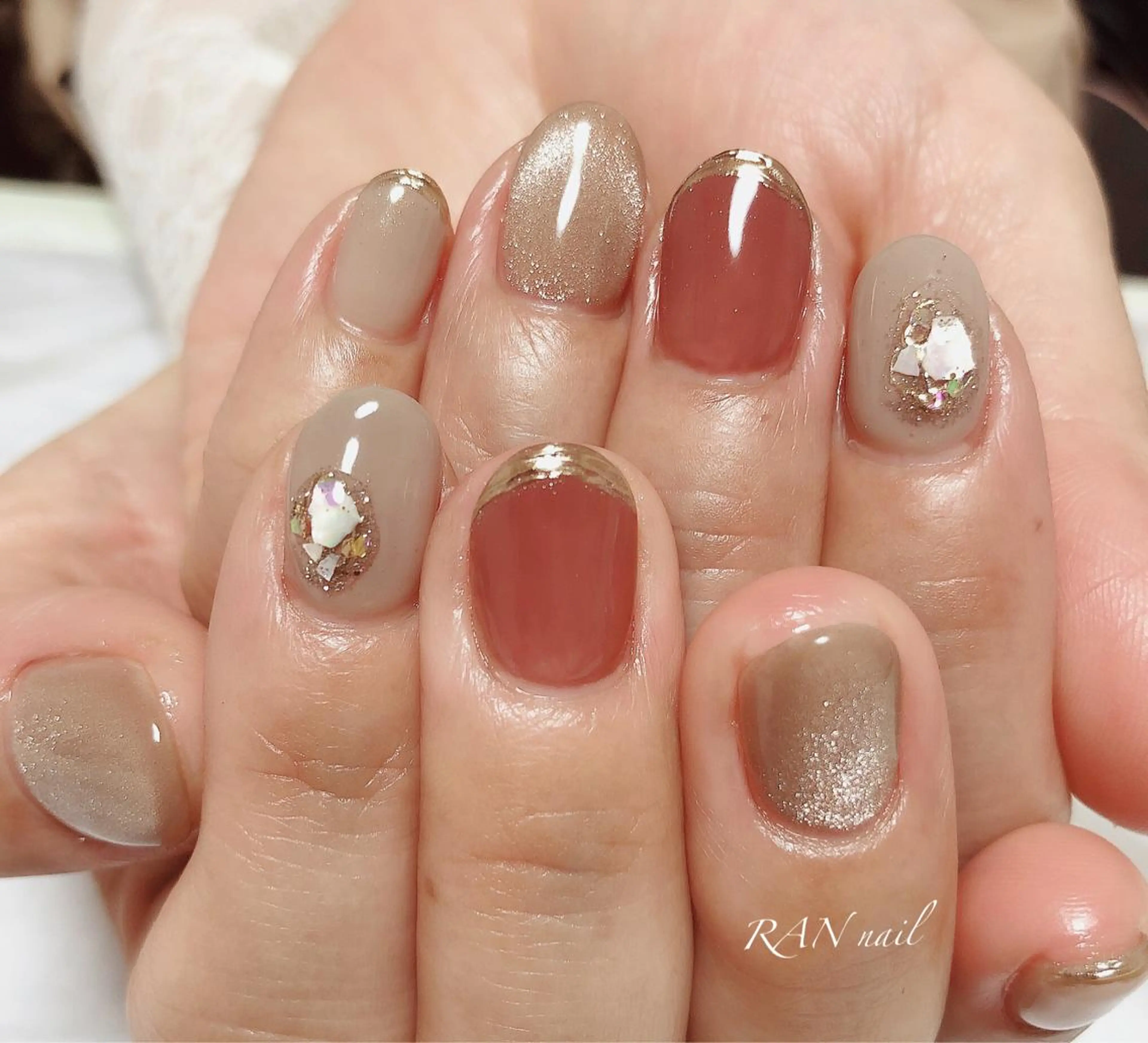 ネイル ボルドー フラッシュネイル ジェルネイル キラキラネイル マグネットネイル ハンドネイル フットネイル RAN nailのネイルデザイン