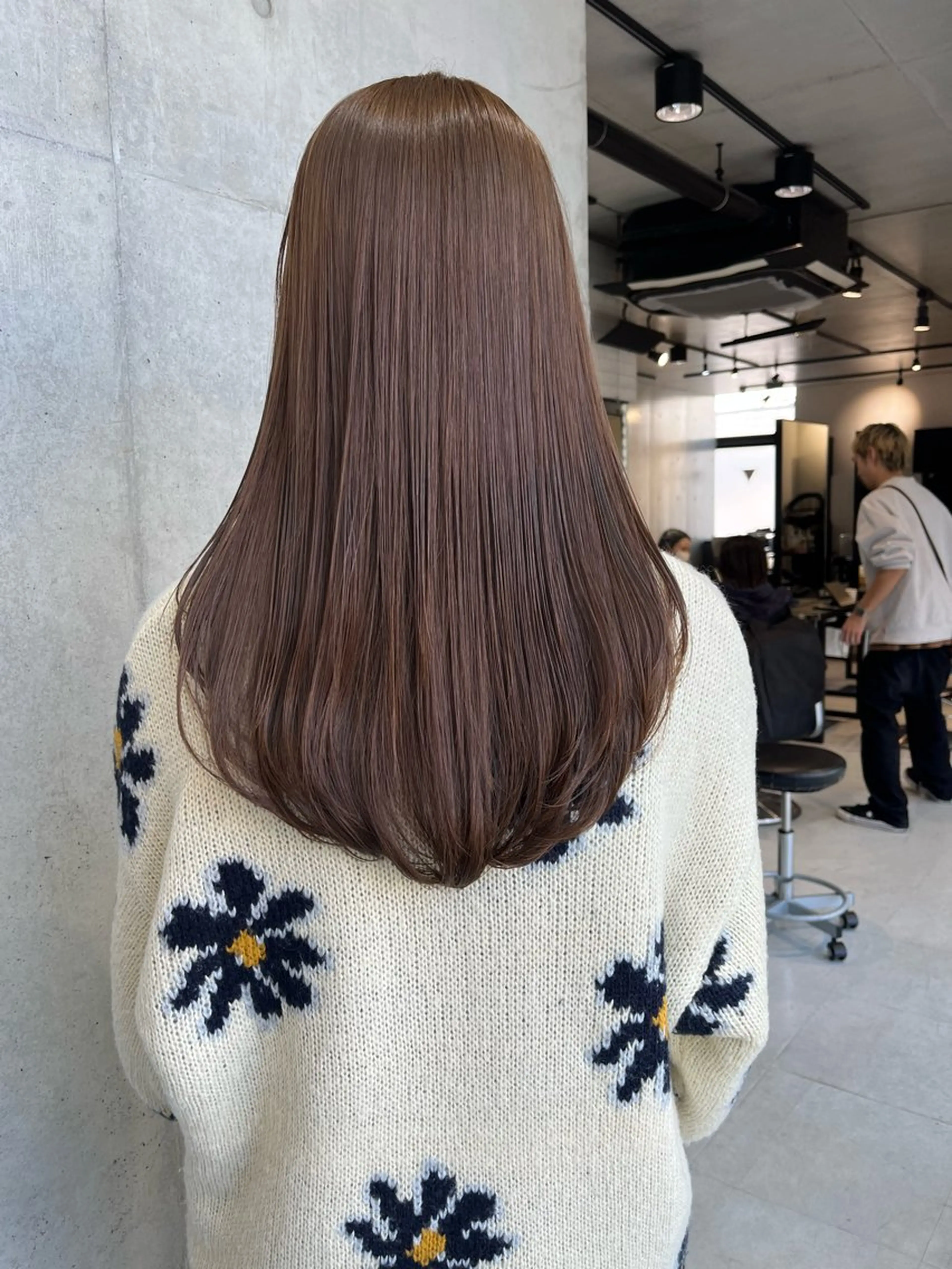 ロング カラー パーマ ヘアアレンジ 透明感/オリーブ/ グレージュ/YUKAのヘアスタイル