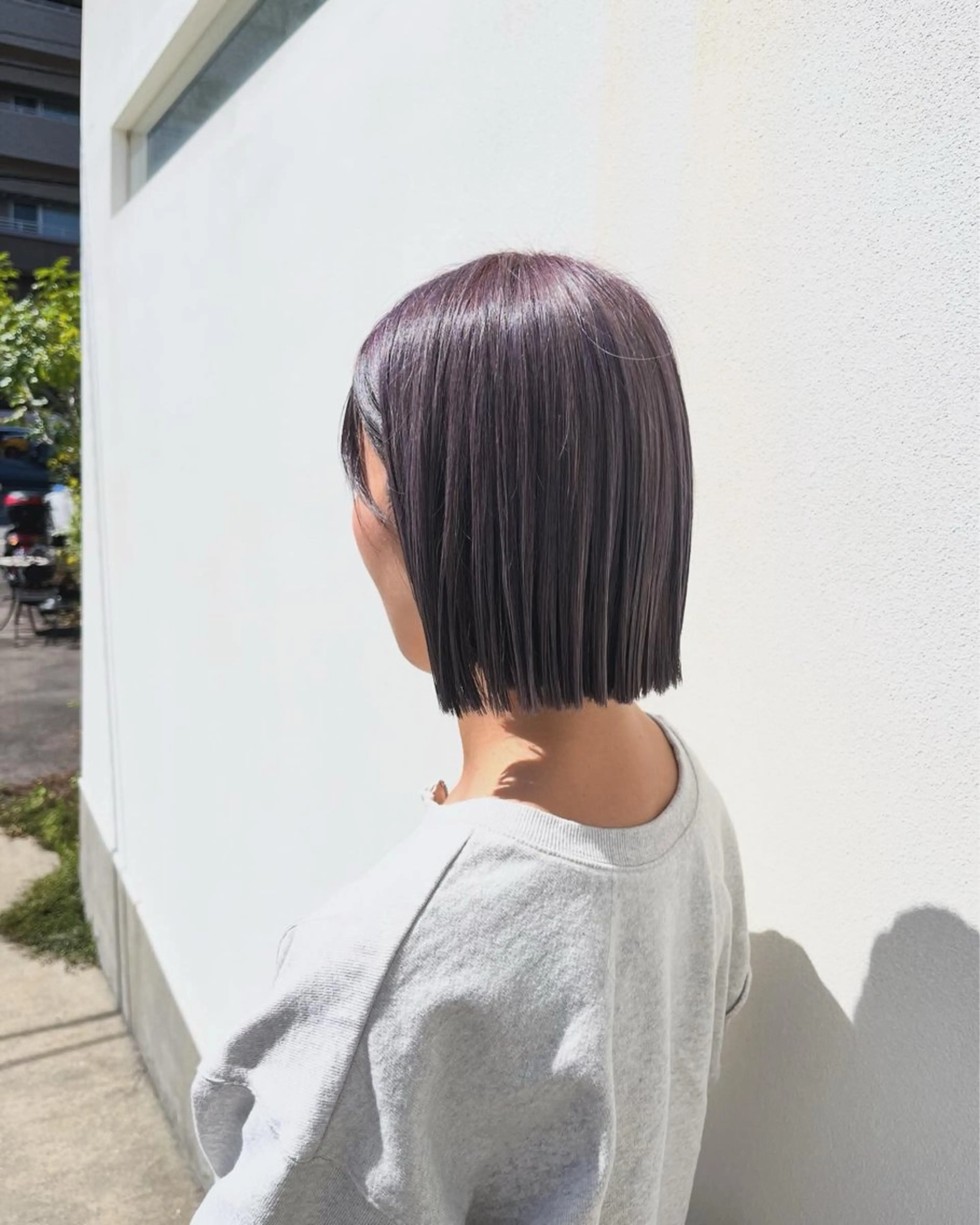 ショート カラー グレージュ ラベンダーカラー ラベンダーグレージュ ラベンダーグレー ボブ 松岡 アユミ  berryのマツエク・マツパデザイン