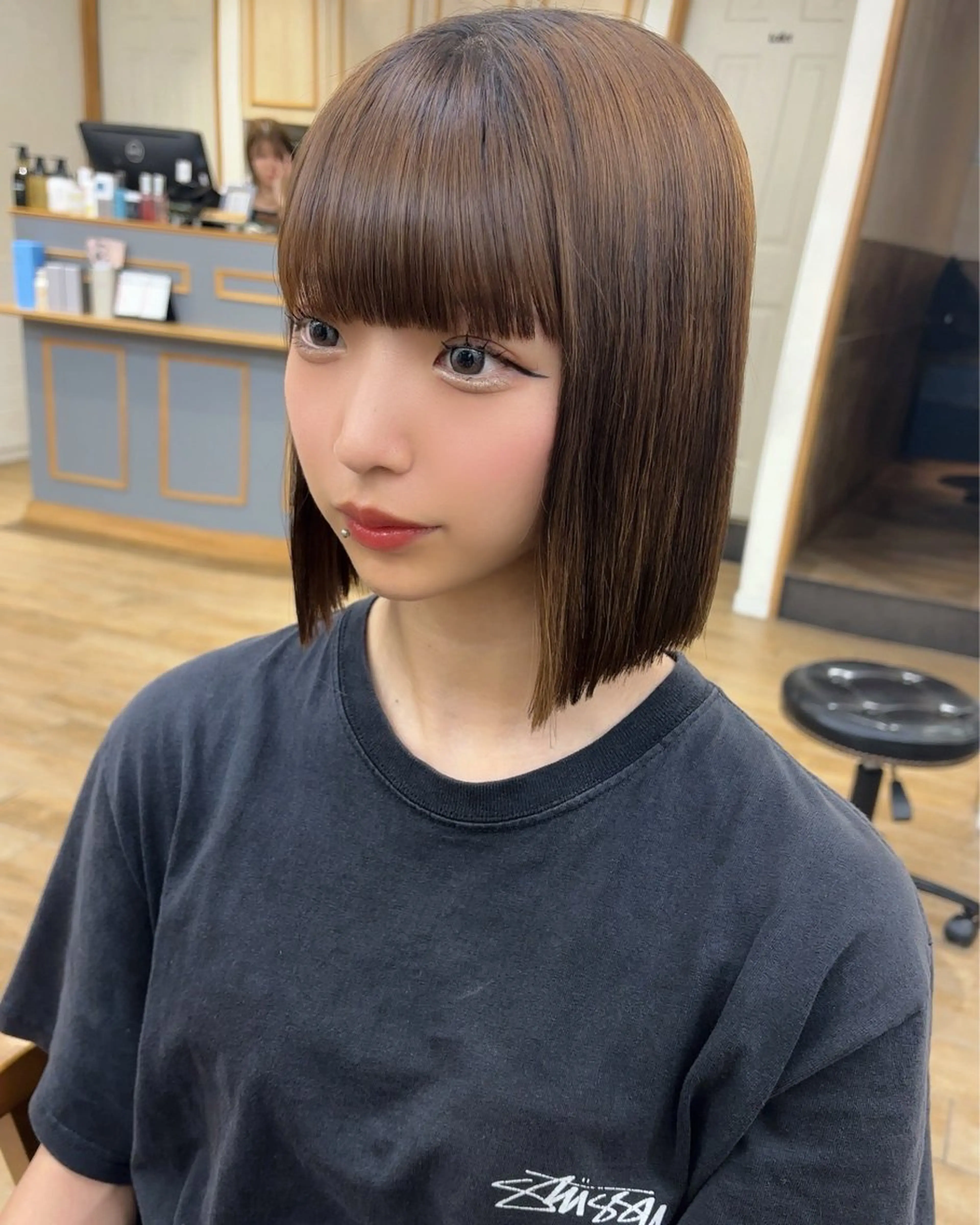 ショート カラー ボブ カット 縮毛矯正 トリートメント 横浜Bob美容師🤎 ERINAのヘアスタイル