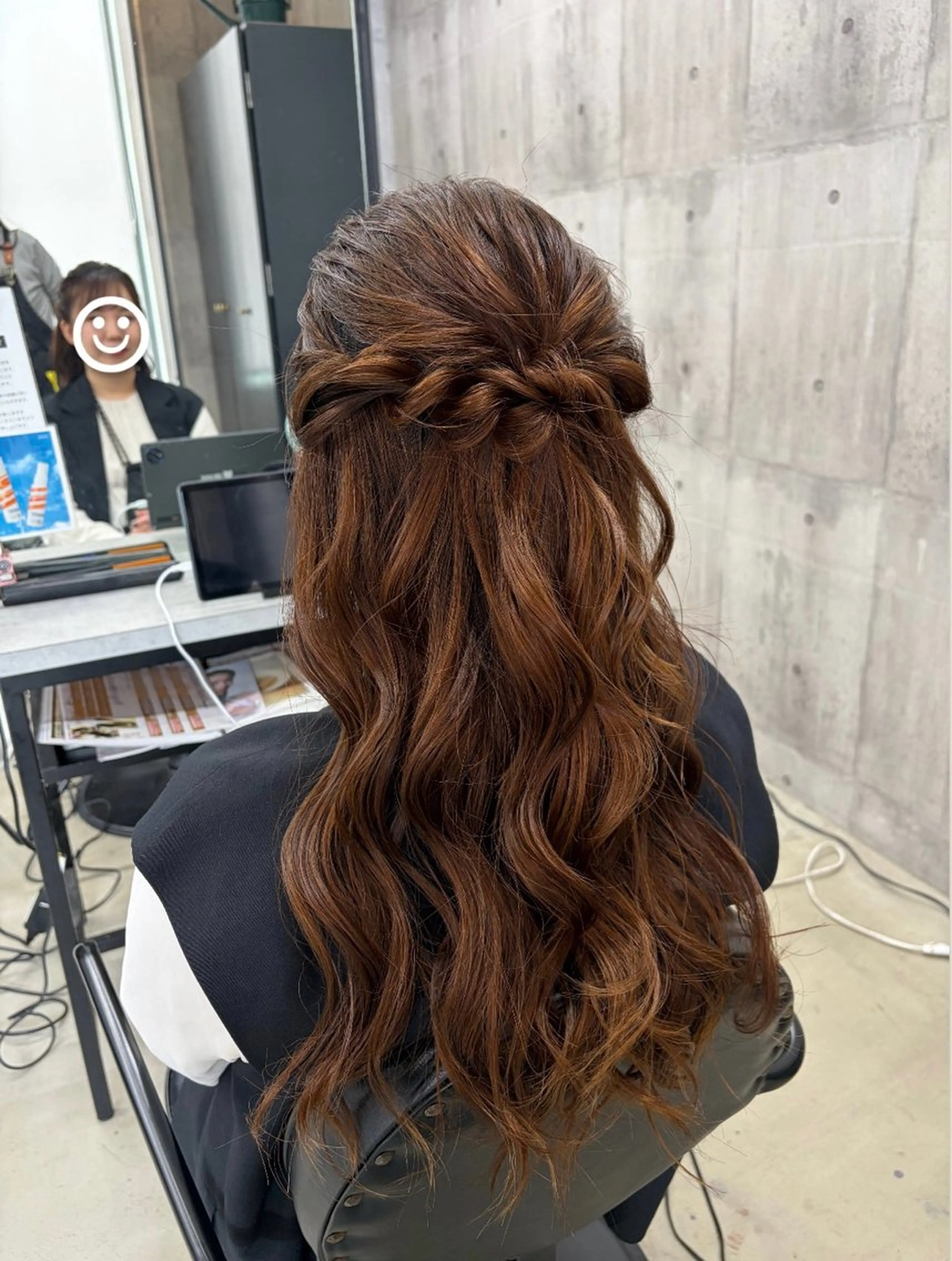 ロング ヘアアレンジ ハーフアップ ヘアセット LUXBE LUCE ひなののヘアスタイル