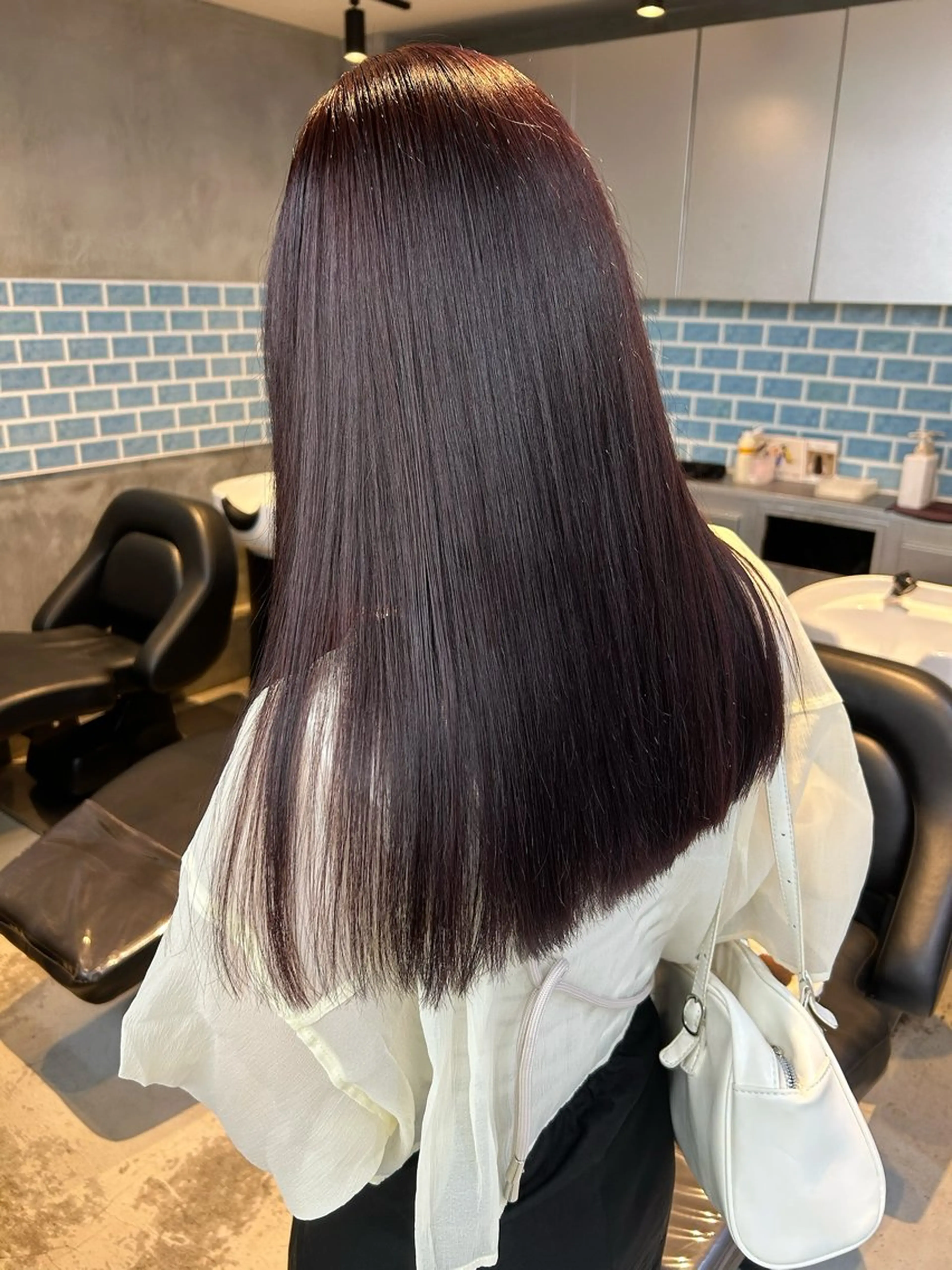 ミディアム カラー パーマ 艶感カラー💫 りょお🫧のヘアスタイル