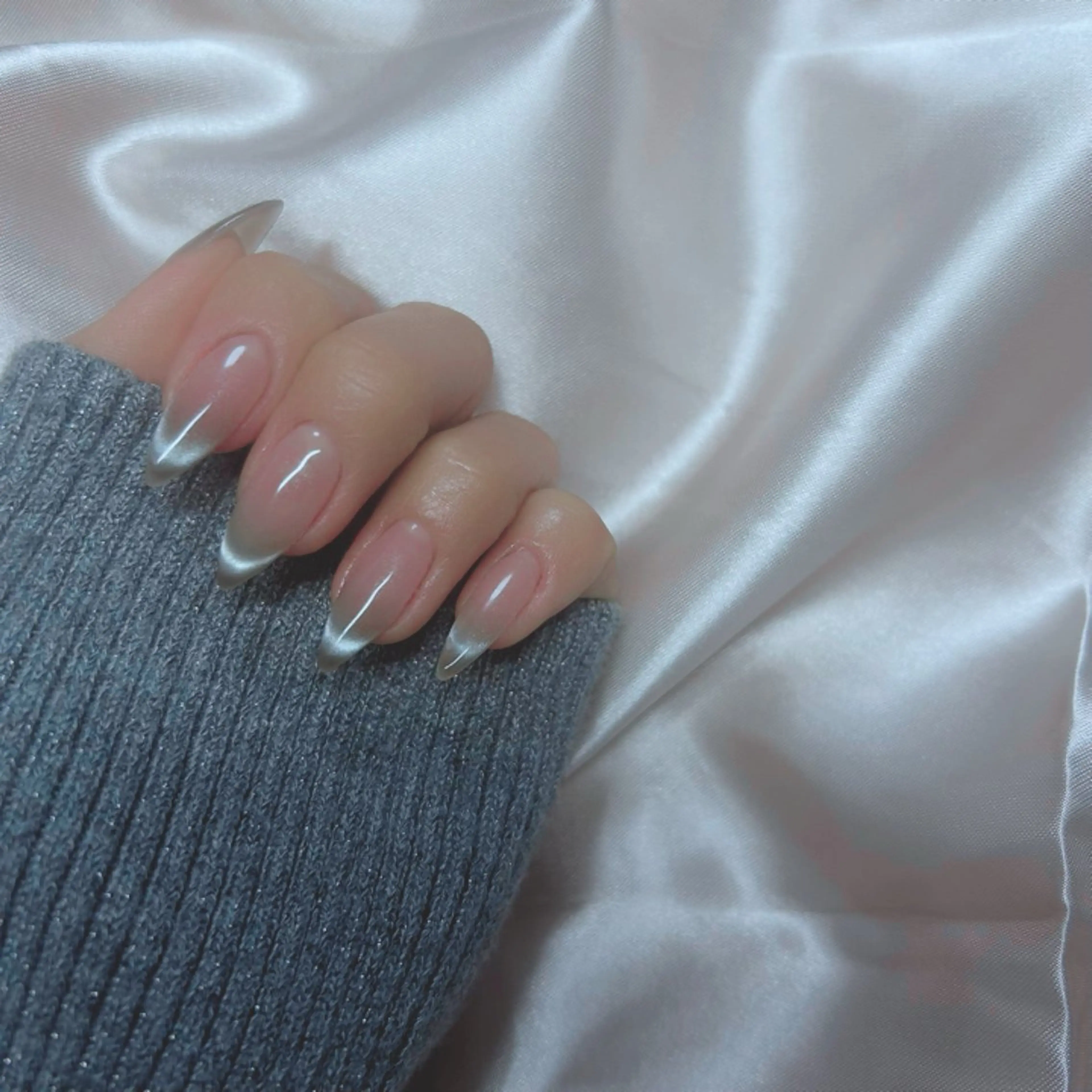 ネイル マグネットネイル シルバー ANNE綾瀬店 eriのネイルデザイン