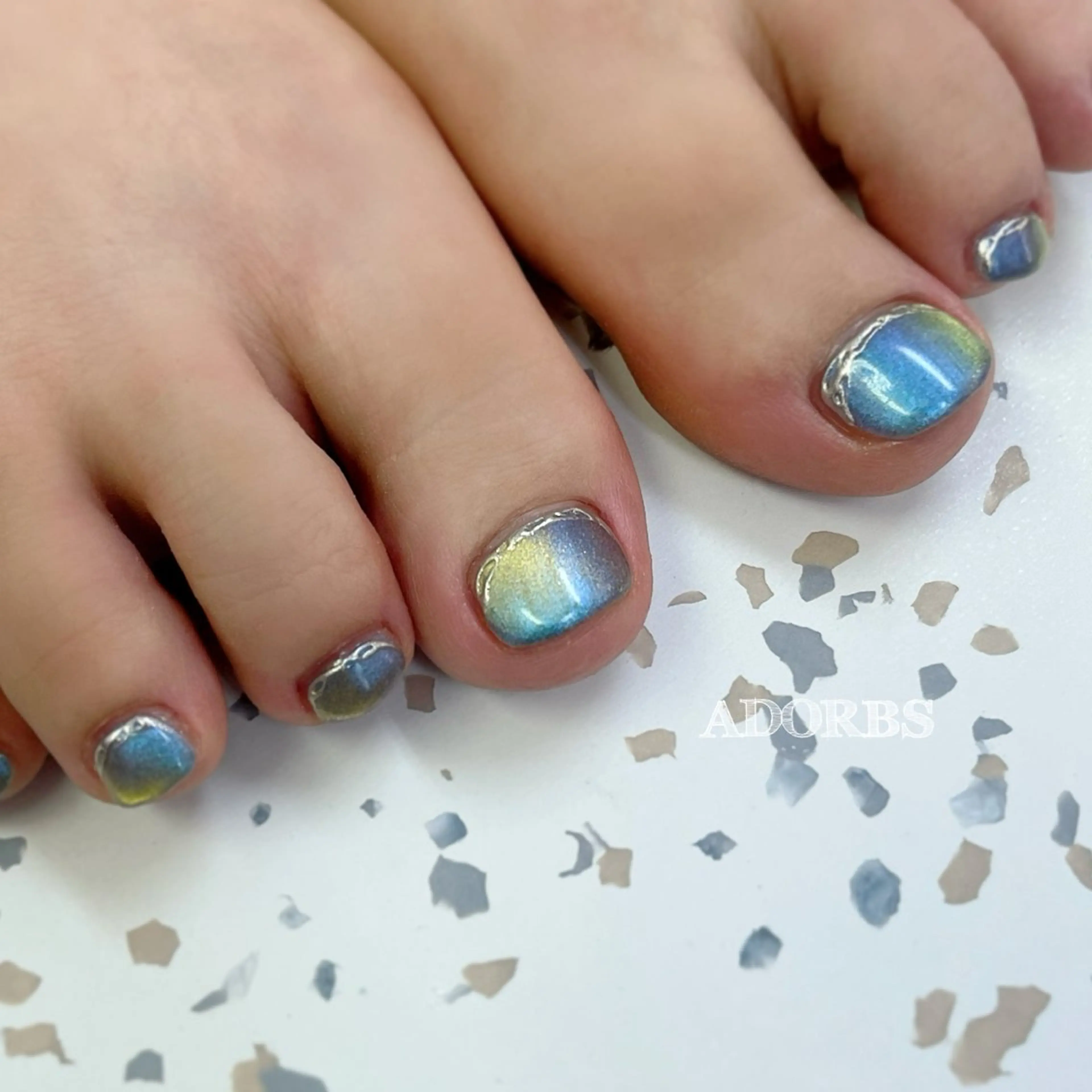 ネイル マグネットネイル ミラーネイル フットネイル ADORBS ✩上福岡のネイルデザイン