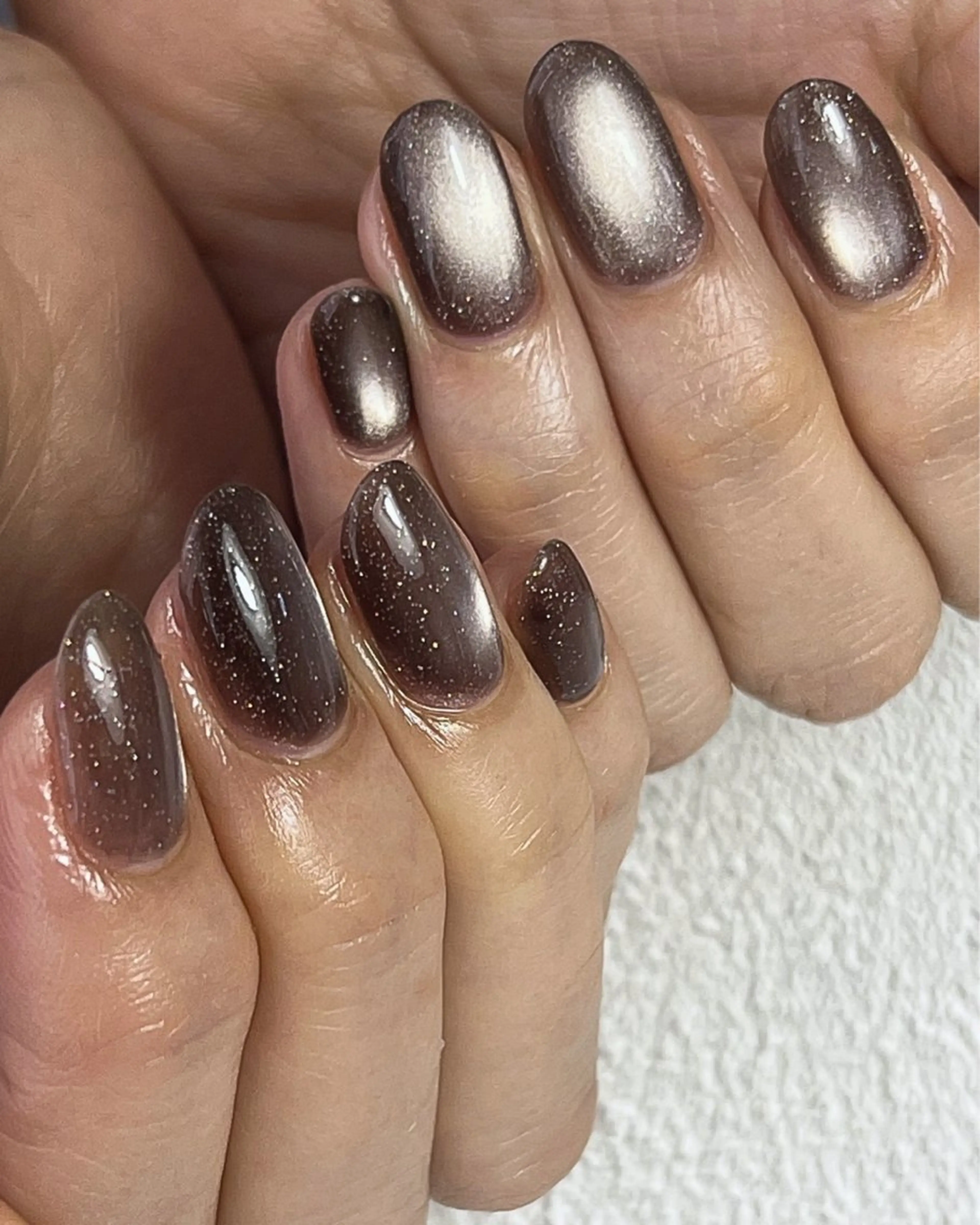 ネイル ブラウン ハンドネイル ハンドケア YAMAGUCHI MIHIのネイルデザイン