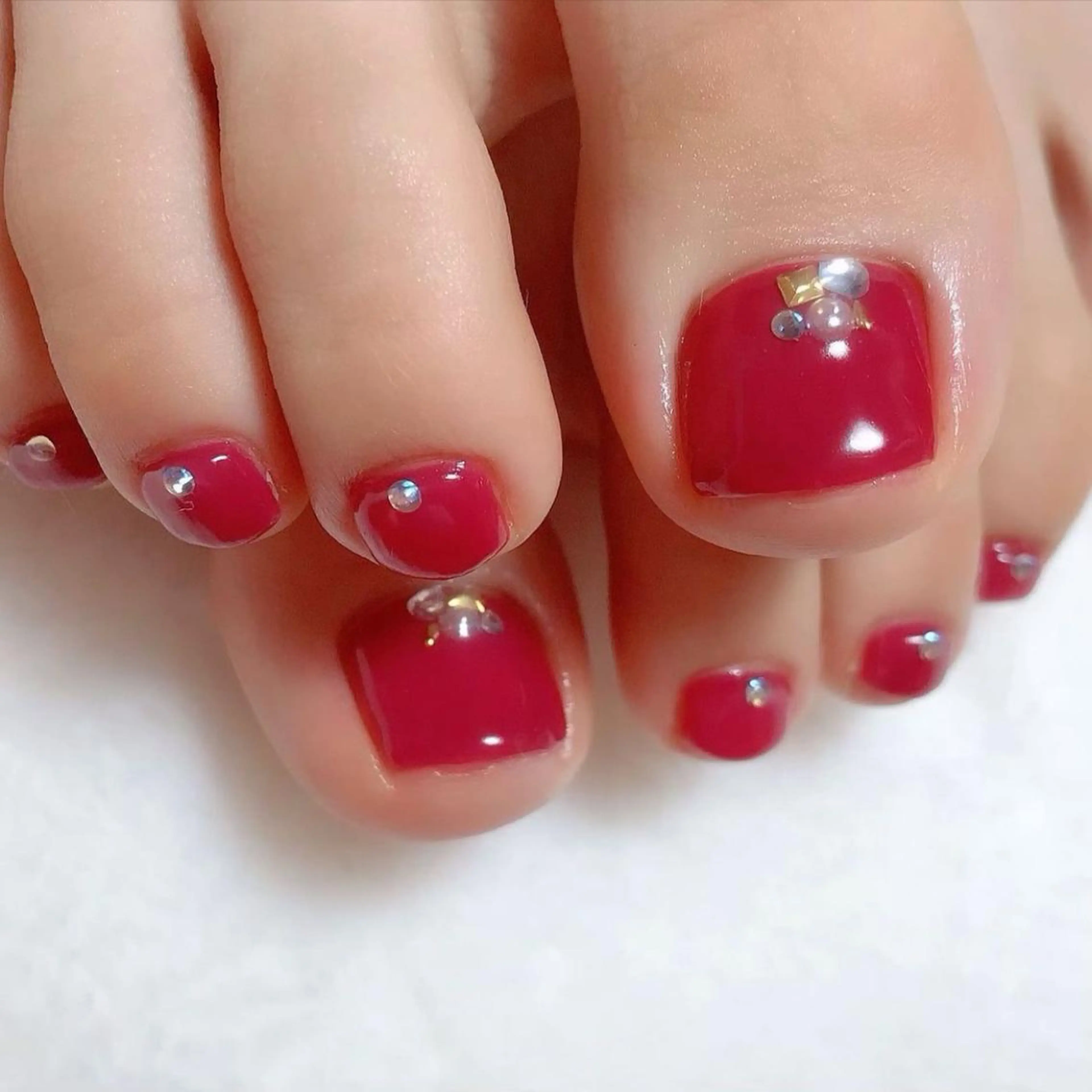 ネイル フットネイル ストーンネイル フットネイル nailsalon Aのネイルデザイン