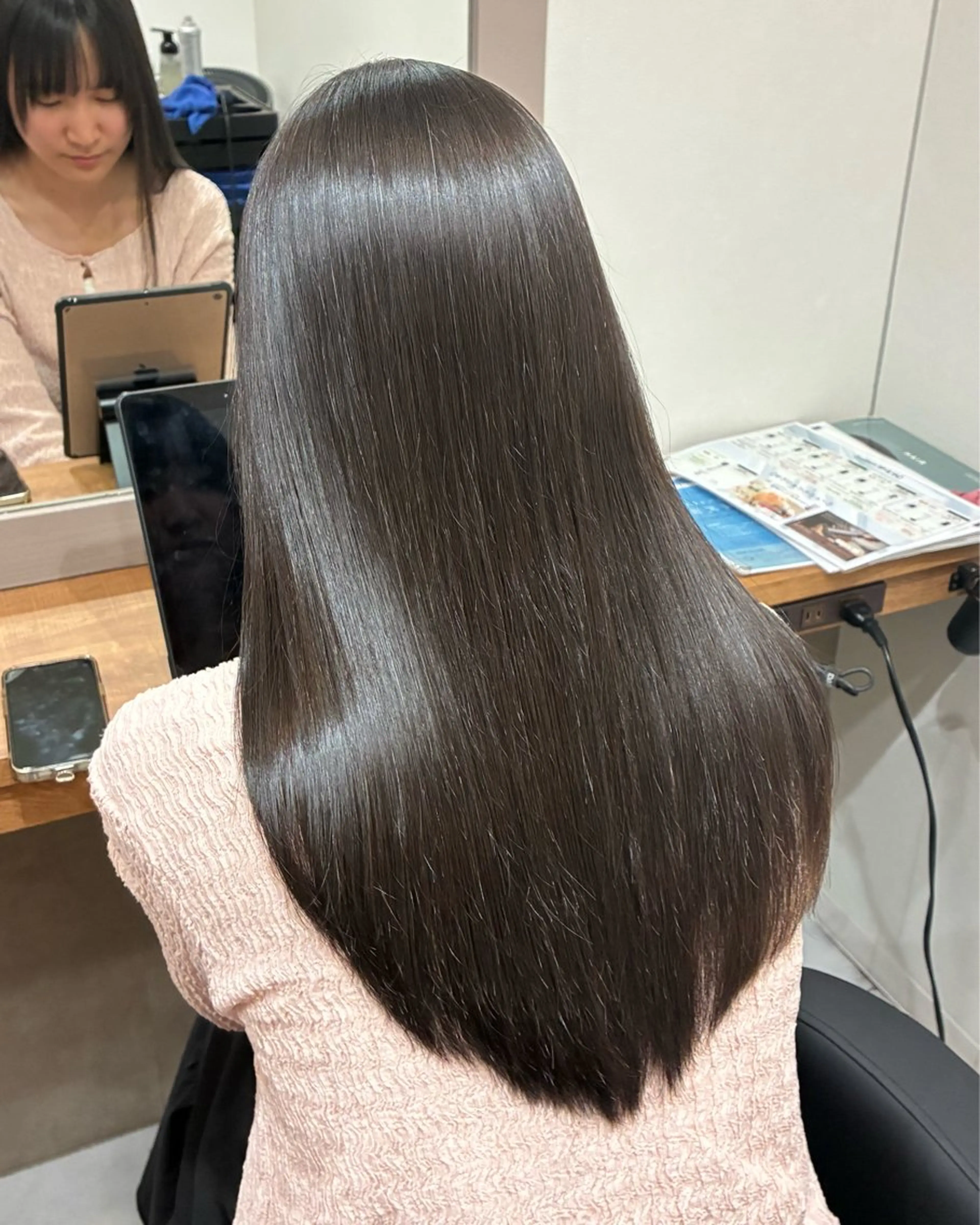 ロング 縮毛矯正 カット 縮毛矯正 柴田真衣 /ナチュラル/半個室のヘアスタイル