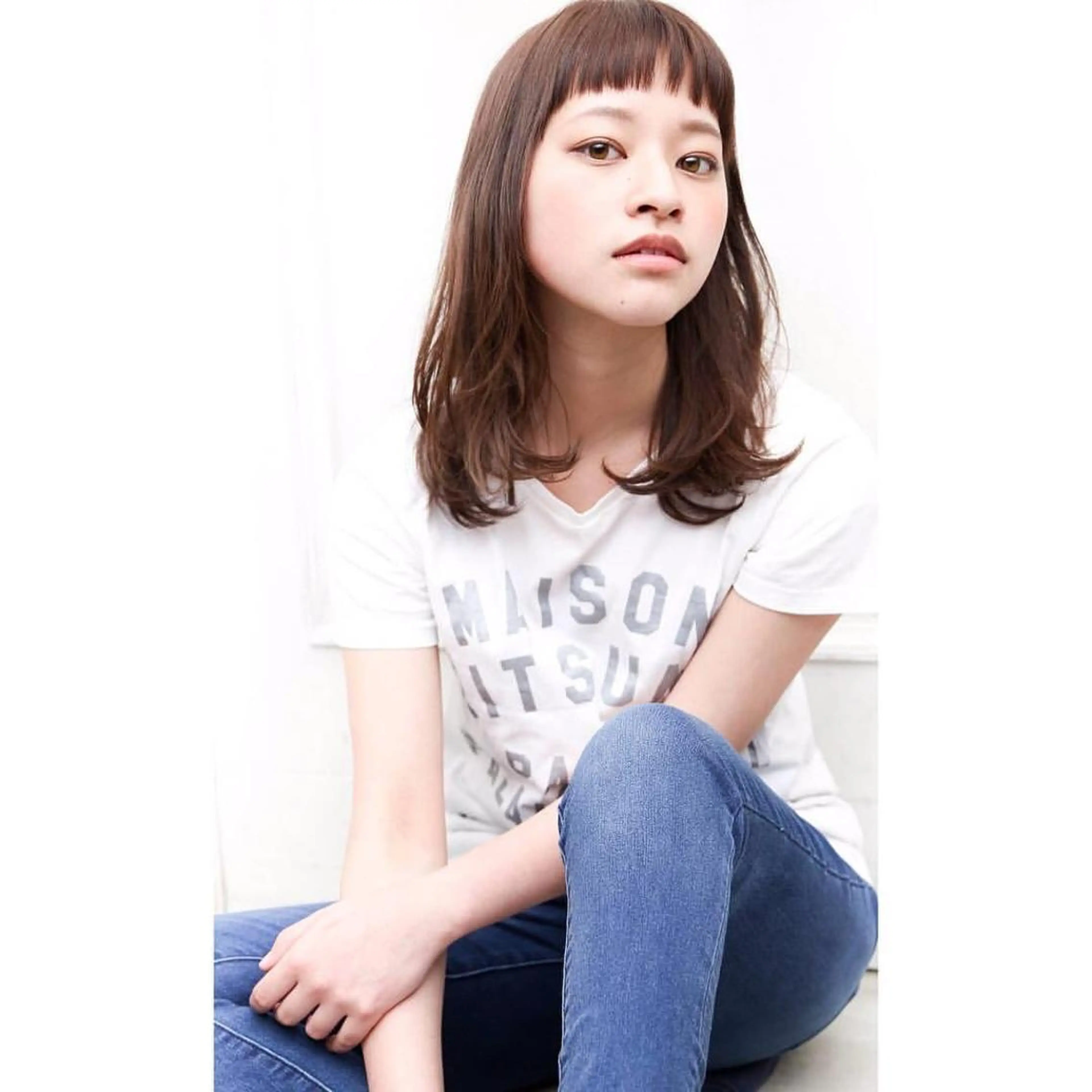 ミディアム 千葉 絵里花のヘアスタイル