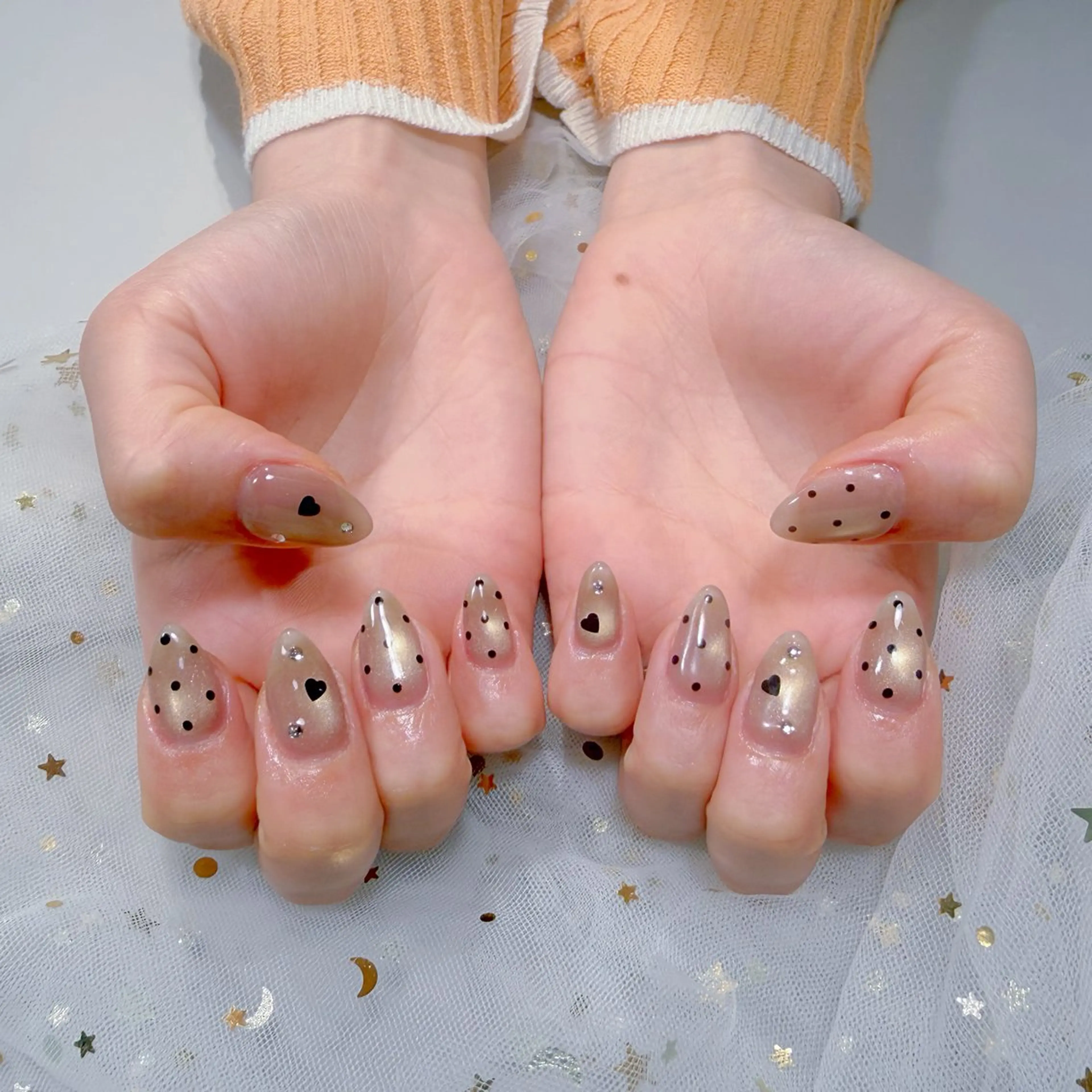 ネイル ハート マグネットネイル 持ち込み U.MI Nail Salonのネイルデザイン