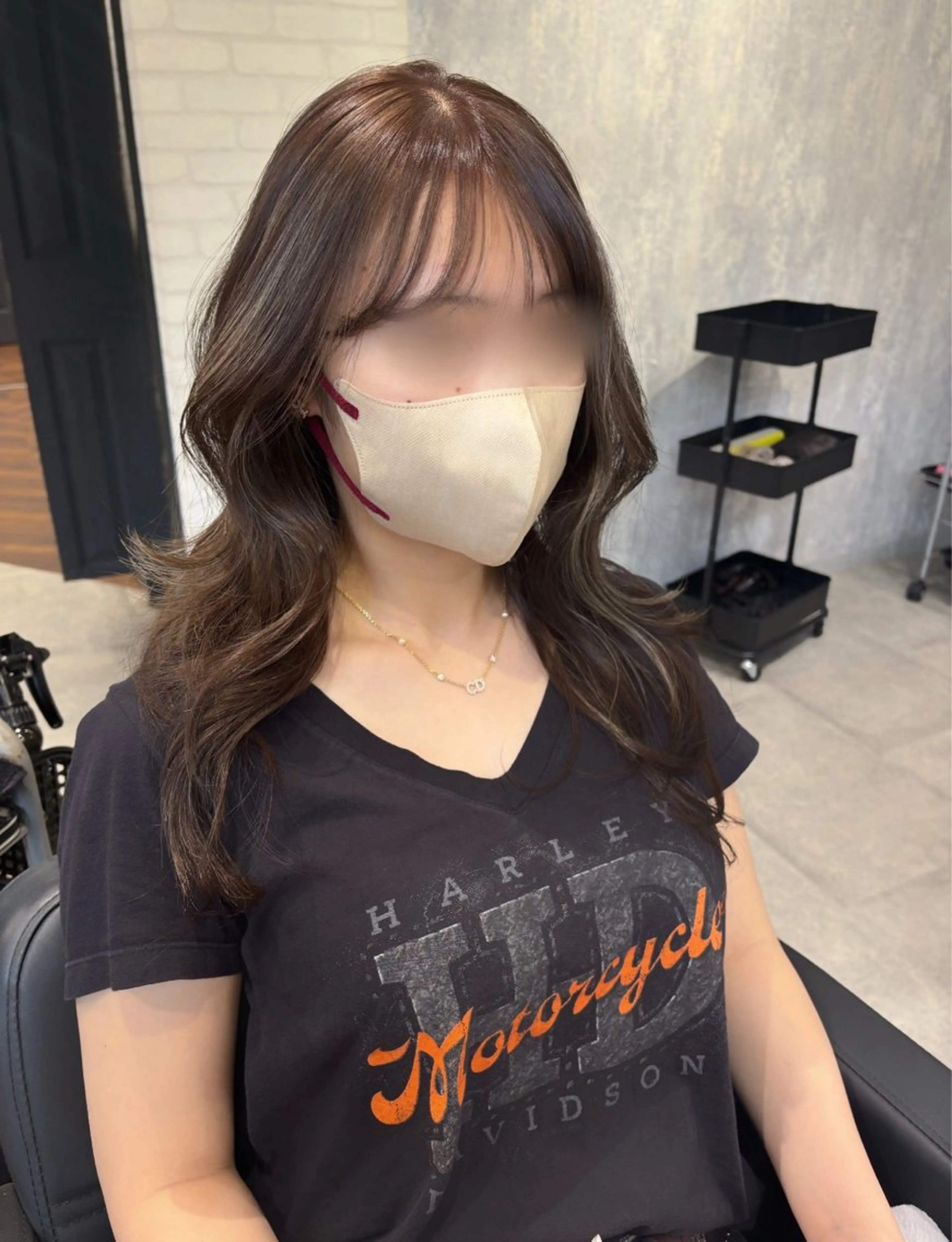 セミロング カラー ヘアアレンジ ヘアカラー kei🤎ベージュ /透明感カラー/博多のヘアスタイル