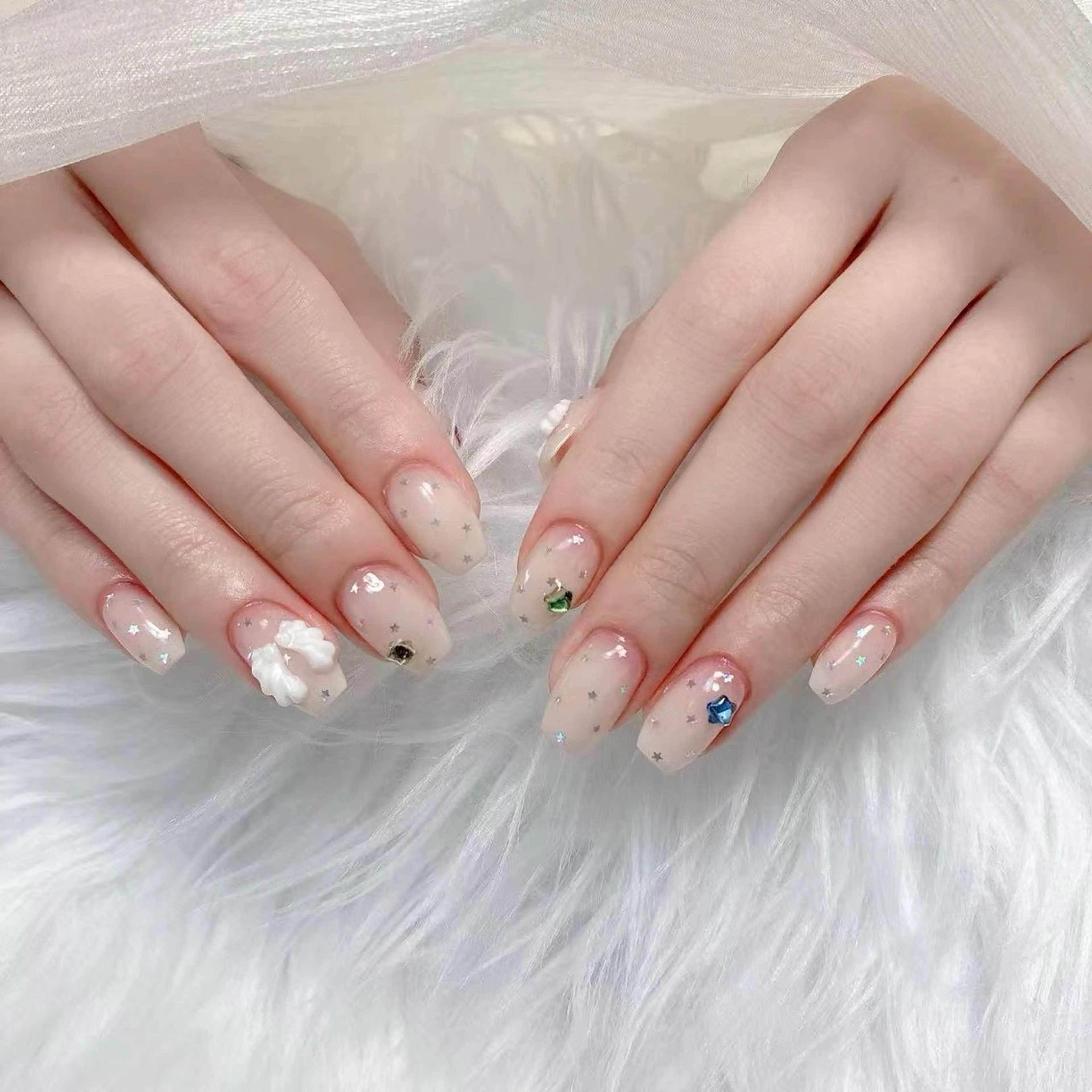 ネイル アニマル柄 チークネイル フラッシュネイル フットネイル フレンチネイル ハンドネイル B·U Nail大宮 長さだし専門店のネイルデザイン