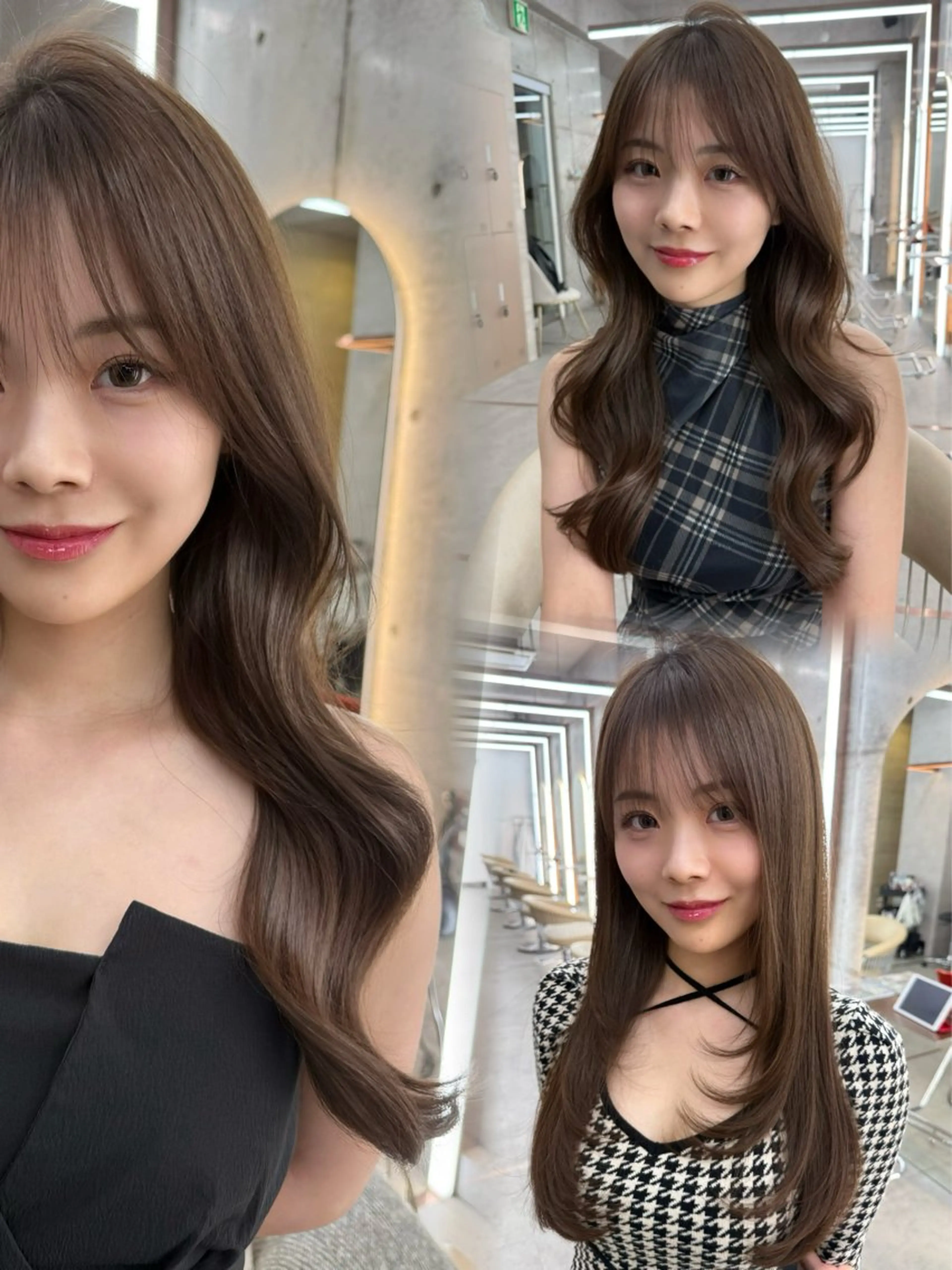 セミロング カラー カット ヘアカラー トリートメント 髪質改善|透明 感カラー🩵レイヤーのヘアスタイル