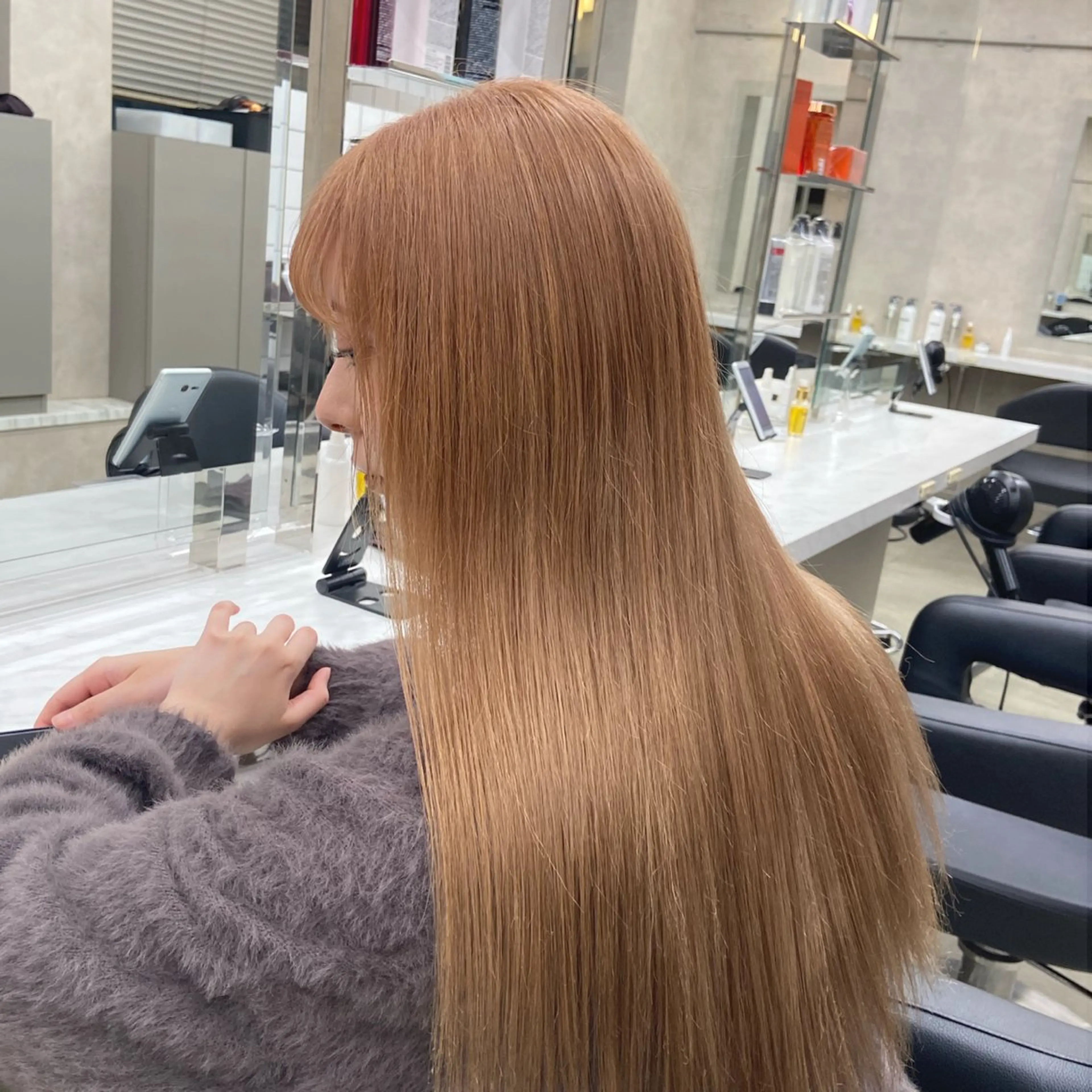 セミロング カラー ヘアアレンジ Over hair_ misakiのヘアスタイル