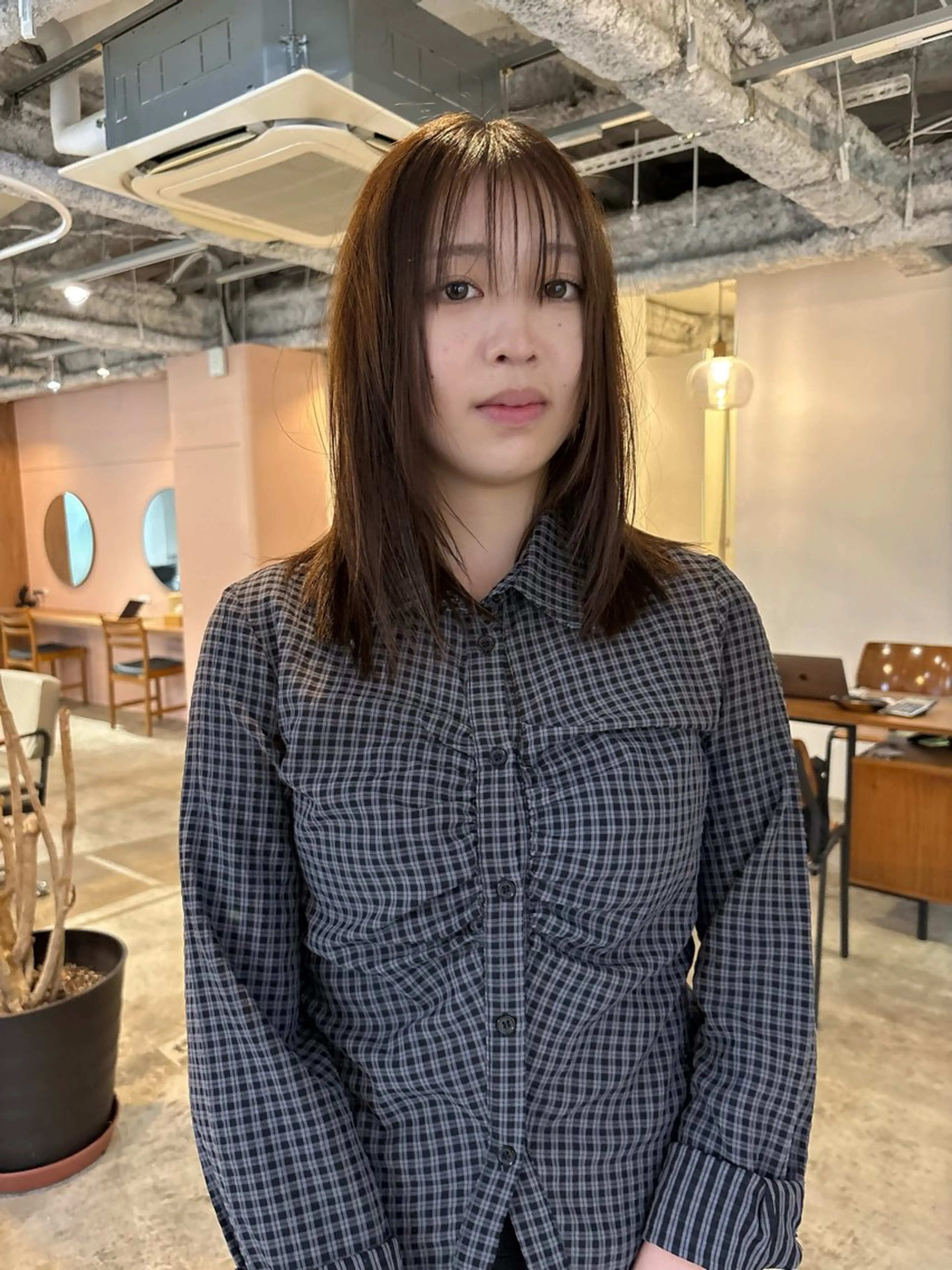セミロング パーマ 縮毛矯正 yu maのヘアスタイル