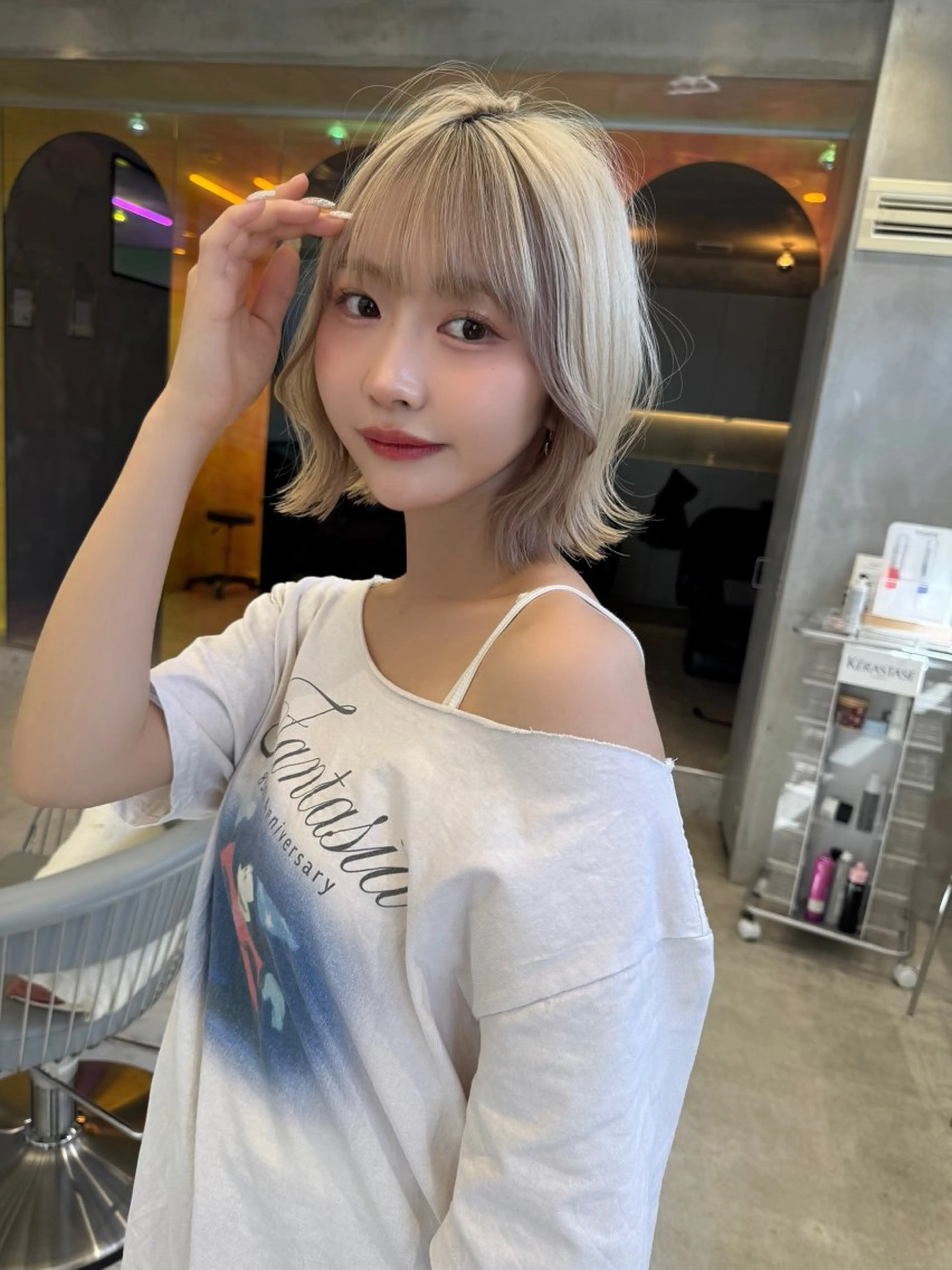 ミディアム カラー ヘアカラー トリートメント Lond luce心斎橋所属・🍀小川大輔🍀 ボブ/ブリーチ🥇のヘアスタイル