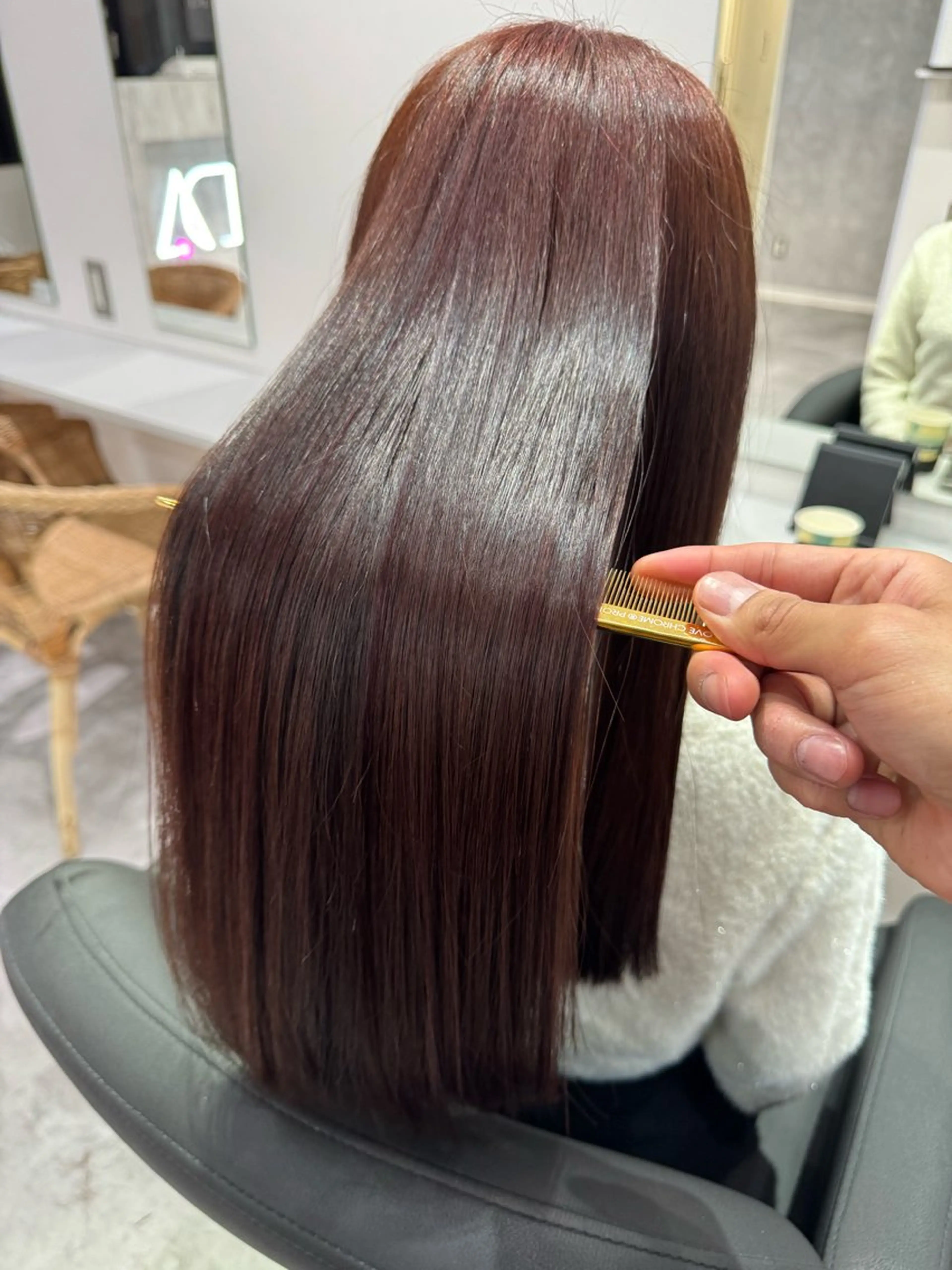 ロング 大船🫧ハイライト ボブ🫧持田樹のヘアスタイル