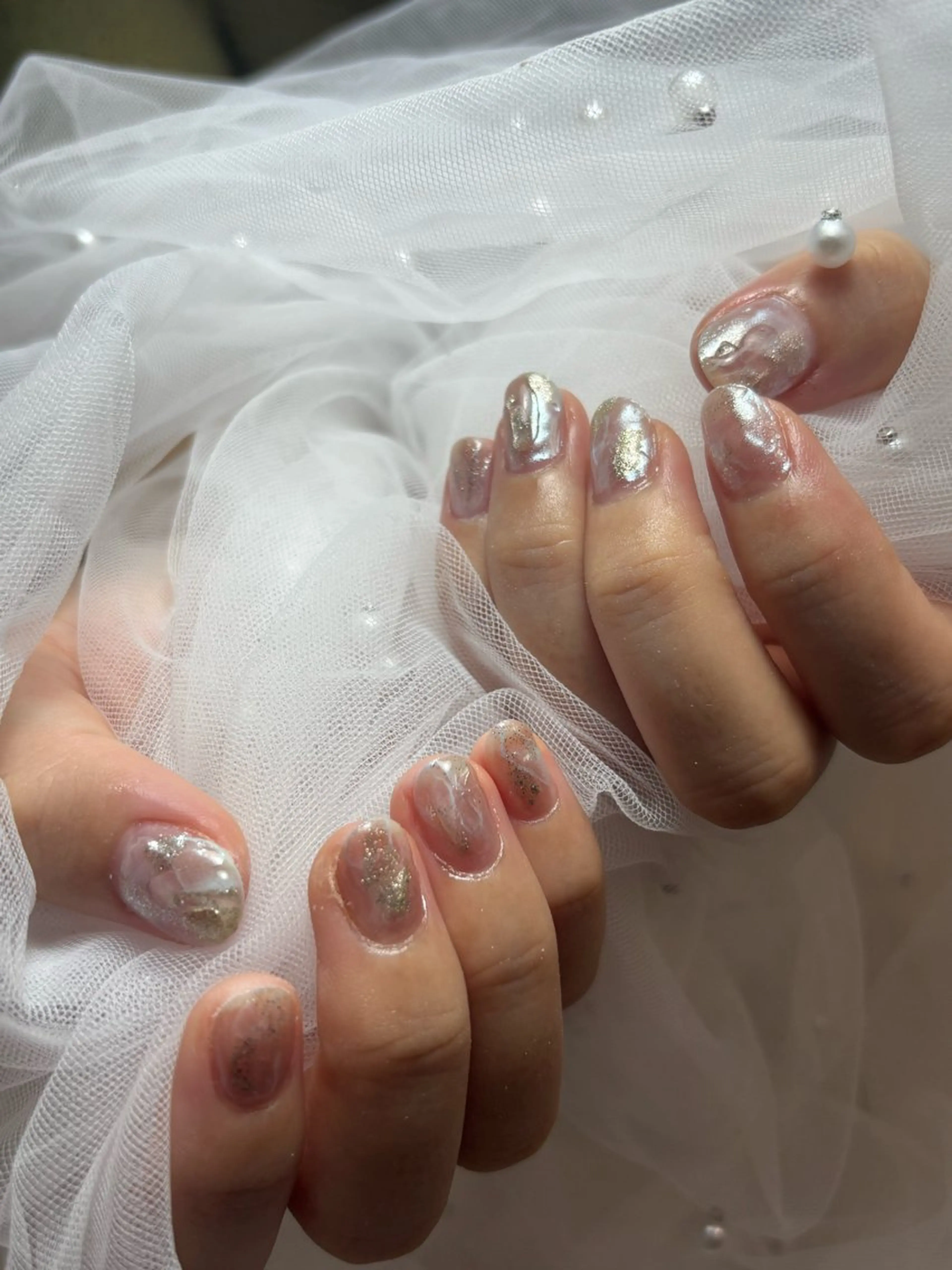 ネイル アートネイル ニュアンスネイル 三本 綾奈のネイルデザイン
