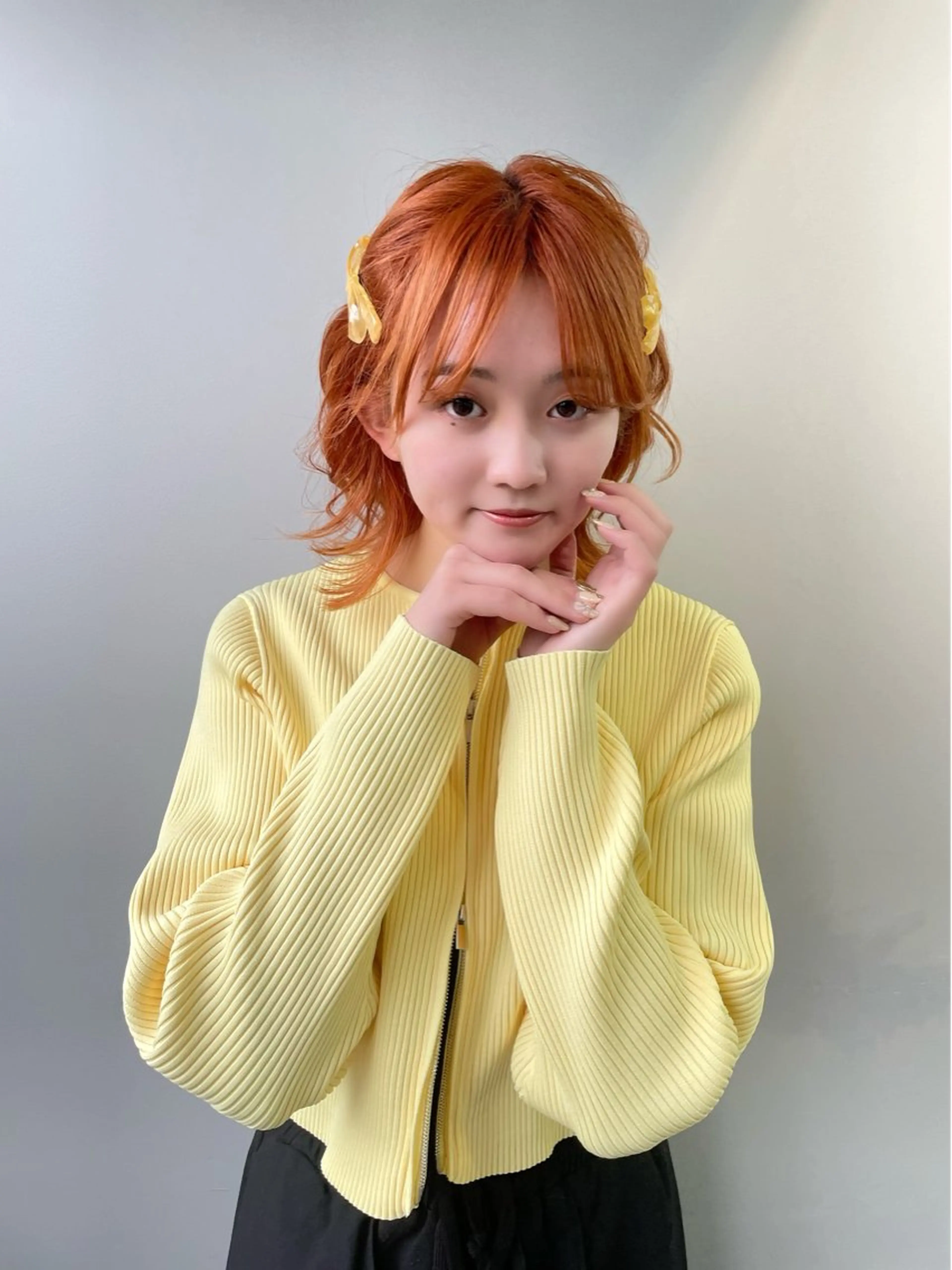 ショート カラー ヘアアレンジ ボブ/透明感ベージュ 🫧クルミ🌟のヘアスタイル