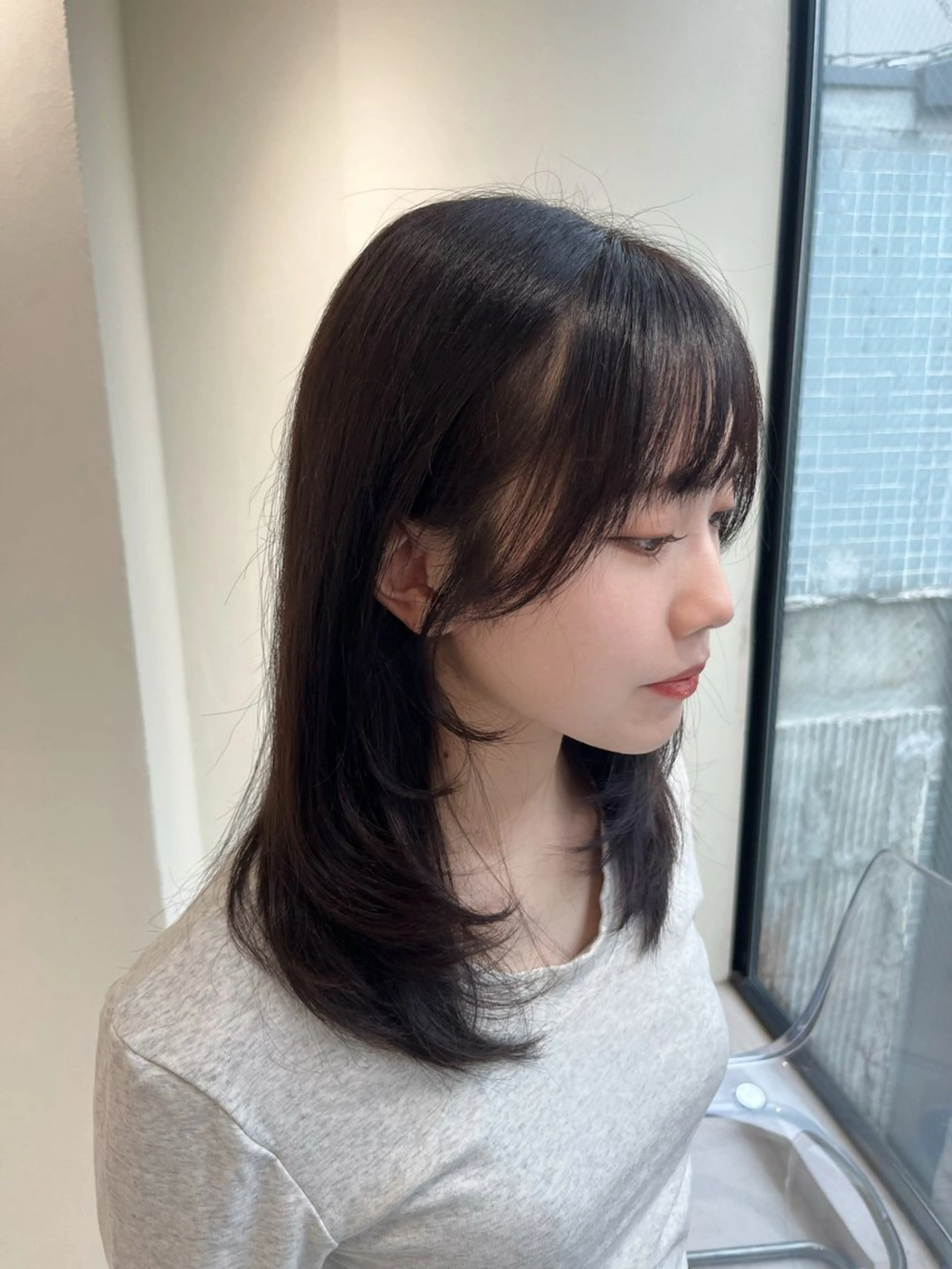 ミディアム 顔周りカット レイヤーカット 顔周りカット🍑 Zina難波 Akiのヘアスタイル