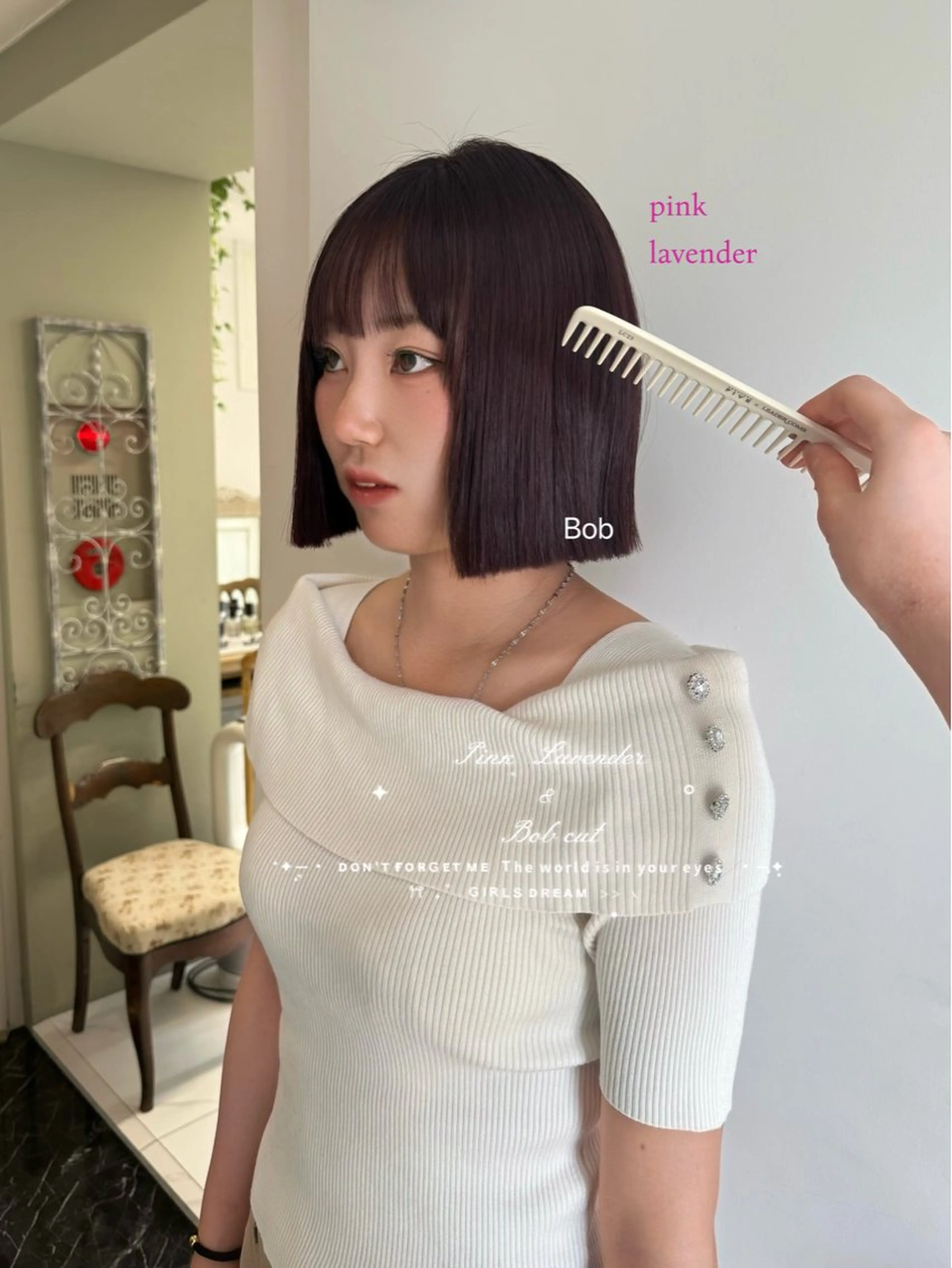 ショート カラー ブラウンカラー ラベンダーカラー ピンクカラー ピンクブラウン ピンクラベンダー カット ヘアカラー トリートメント 髪質改善”透け感" カラー/Hono🪞のヘアスタイル