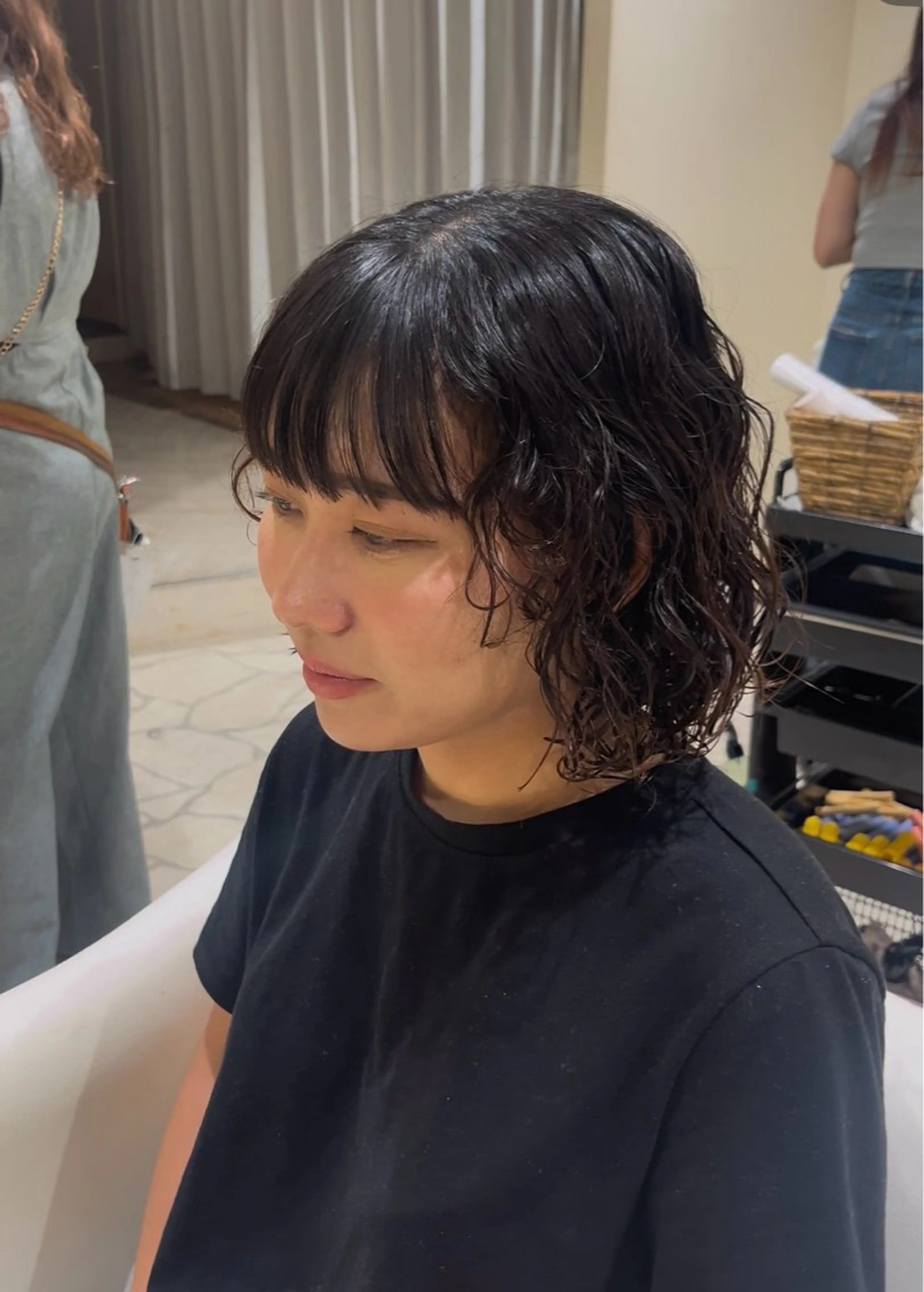 ミディアム パーマ ミディアムパーマ カット パーマ 山口 陸のヘアスタイル