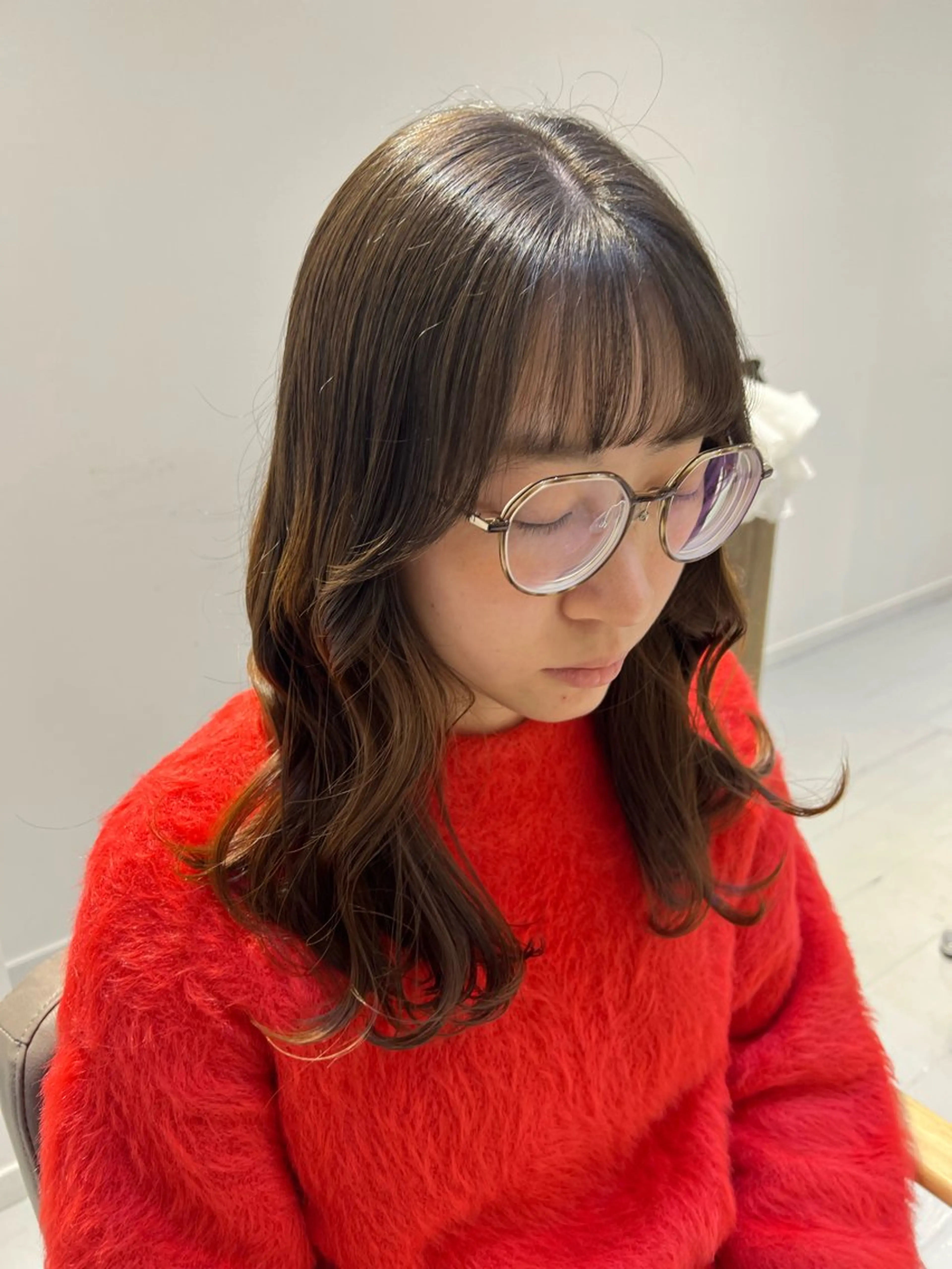 ロング 顔まわりレイヤー 顔周りカット レイヤーカット メンズパーマ モデル募集🎀ユウリのヘアスタイル