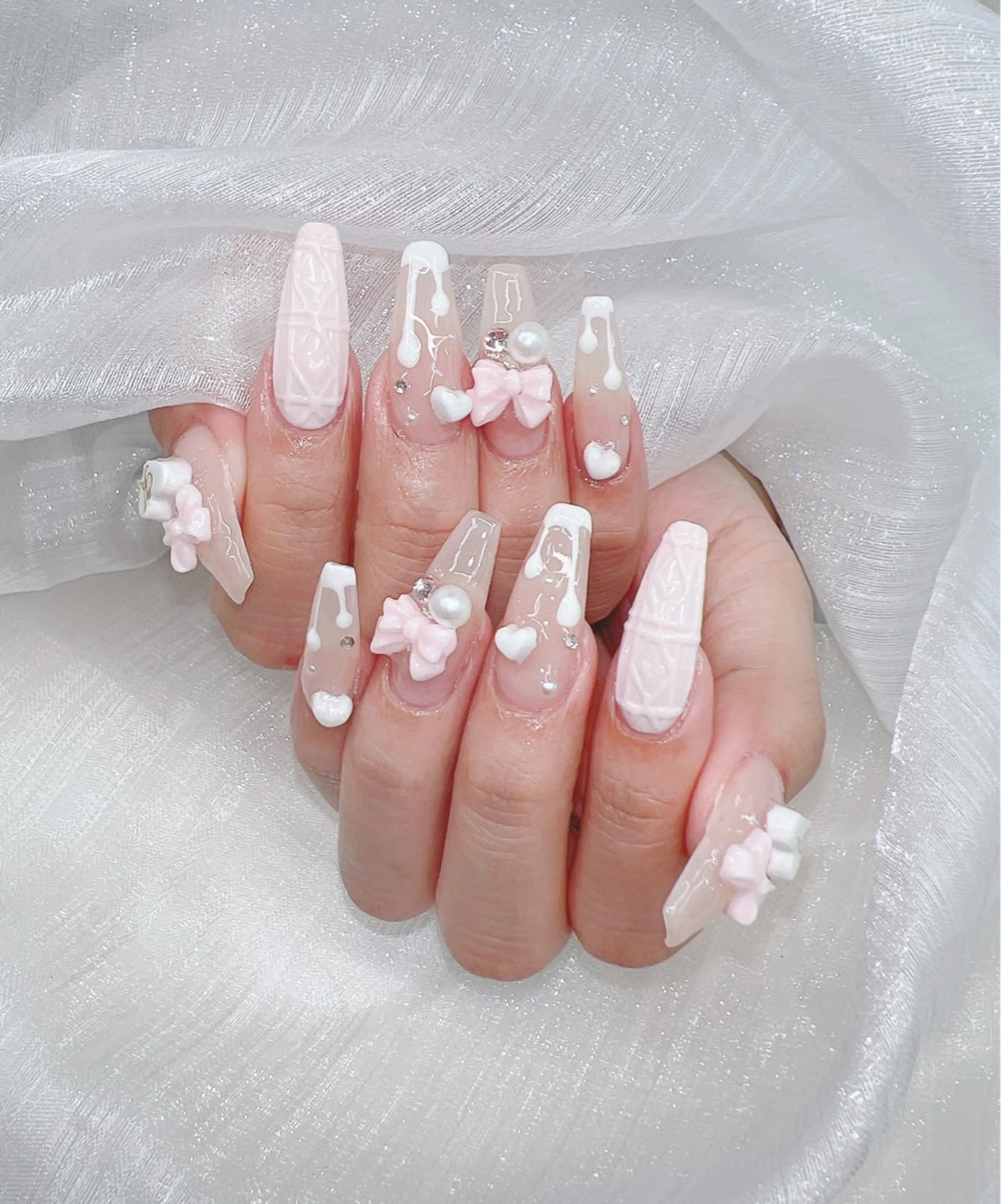 ネイル アートネイル 長さ出し ジェルネイル キラキラネイル マグネットネイル Lee Nails チップ長さだし専門店のネイルデザイン