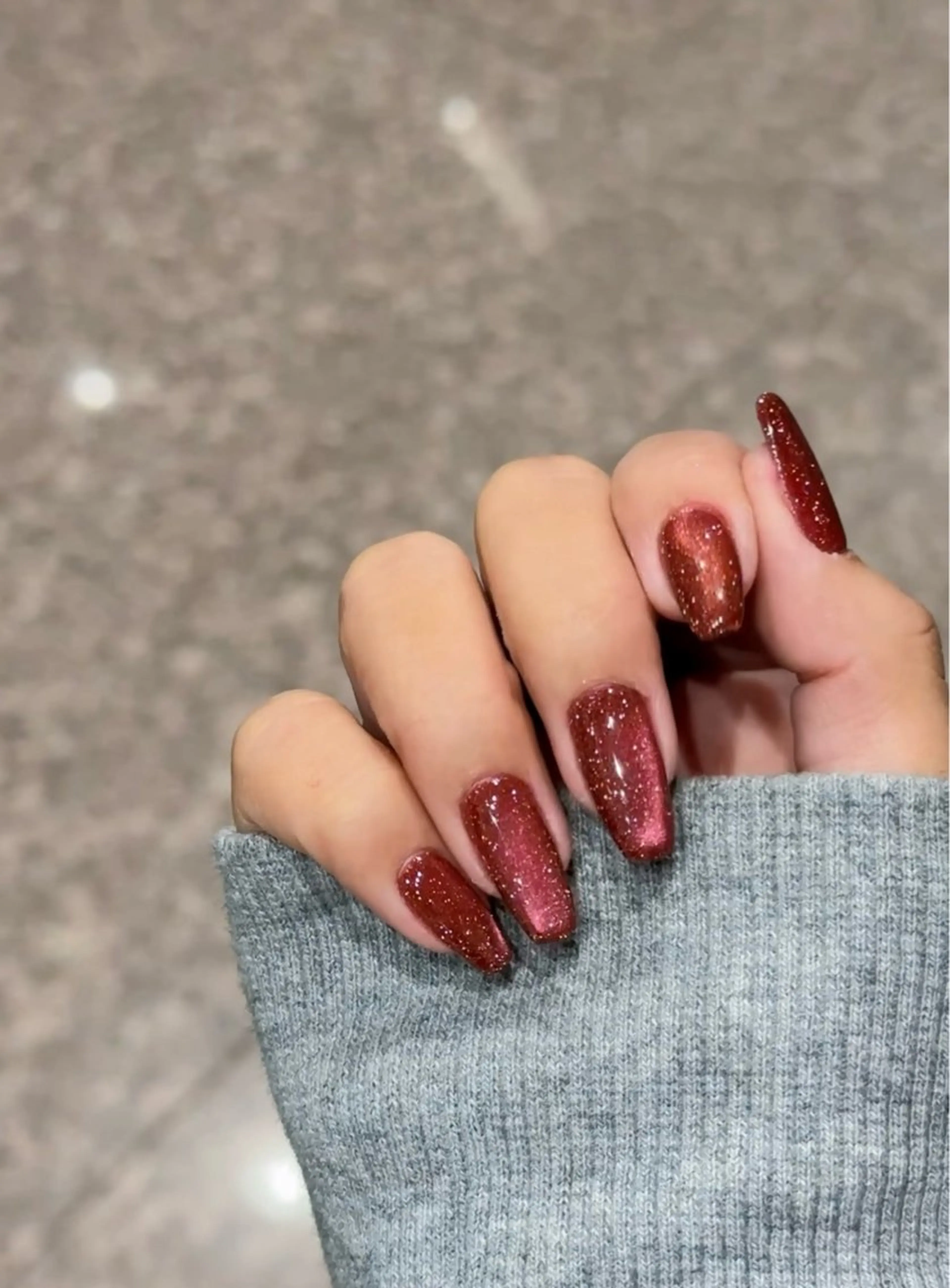 ネイル ボルドー フラッシュネイル マグネットネイル ハンドネイル ハンドケア 🕊 MIZUKIのネイルデザイン