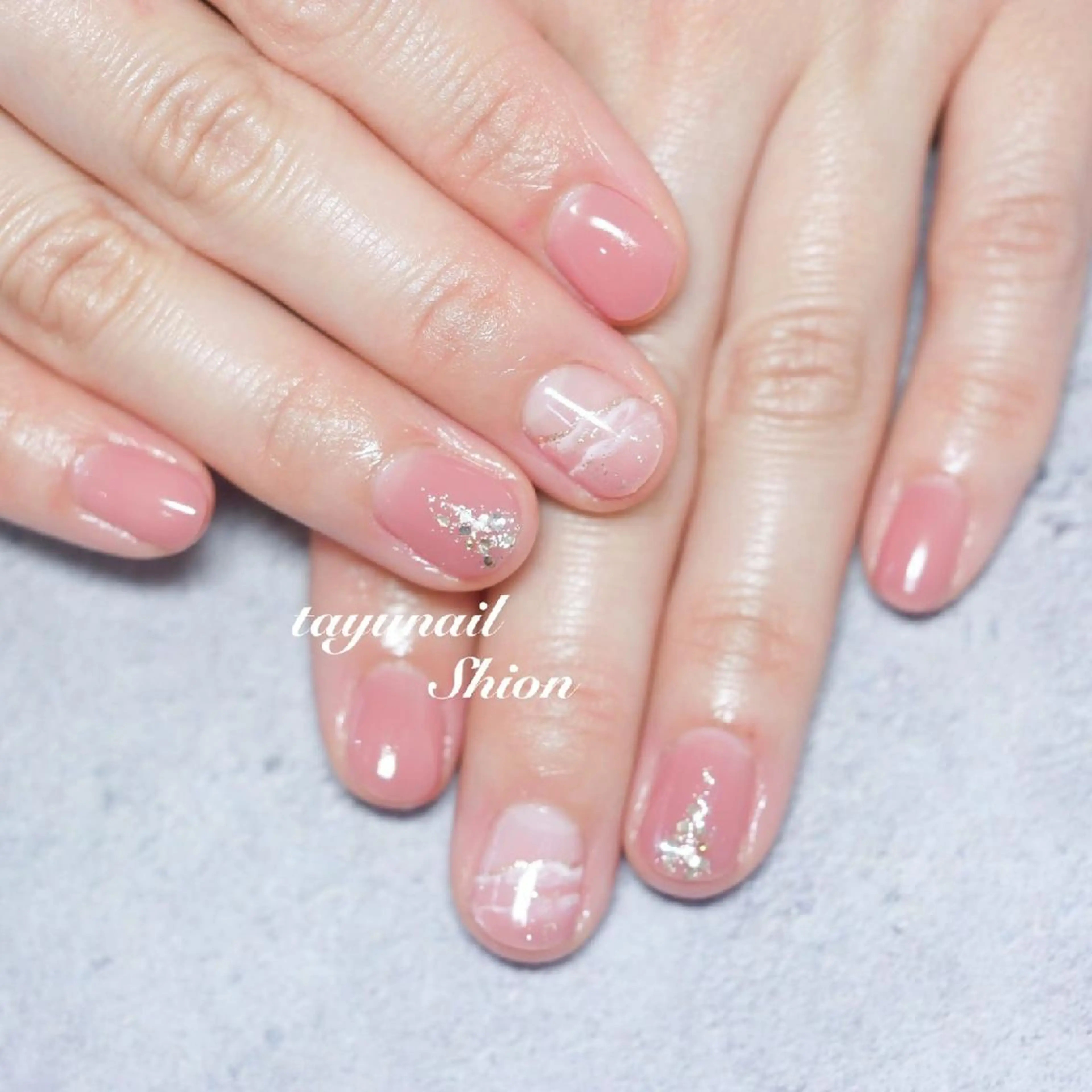 ネイル ブルー ジェルネイル パラジェル 夏ネイル ネイルサロン 【たゆnail】のネイルデザイン