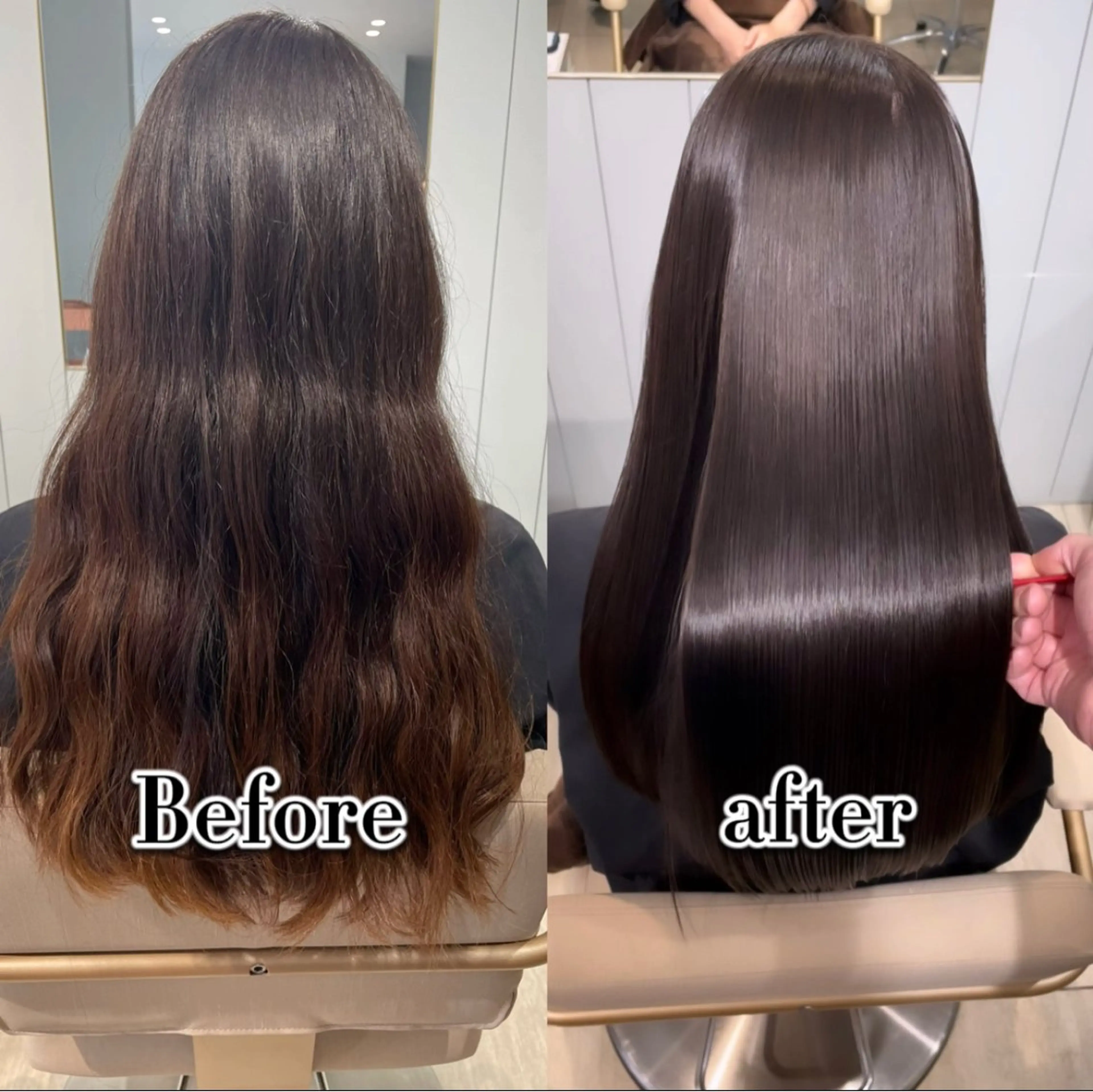 ロング カット ヘアカラー 縮毛矯正 トリートメント 梅田縮毛矯正◻︎髪質 改善◻︎細見　了眞のヘアスタイル