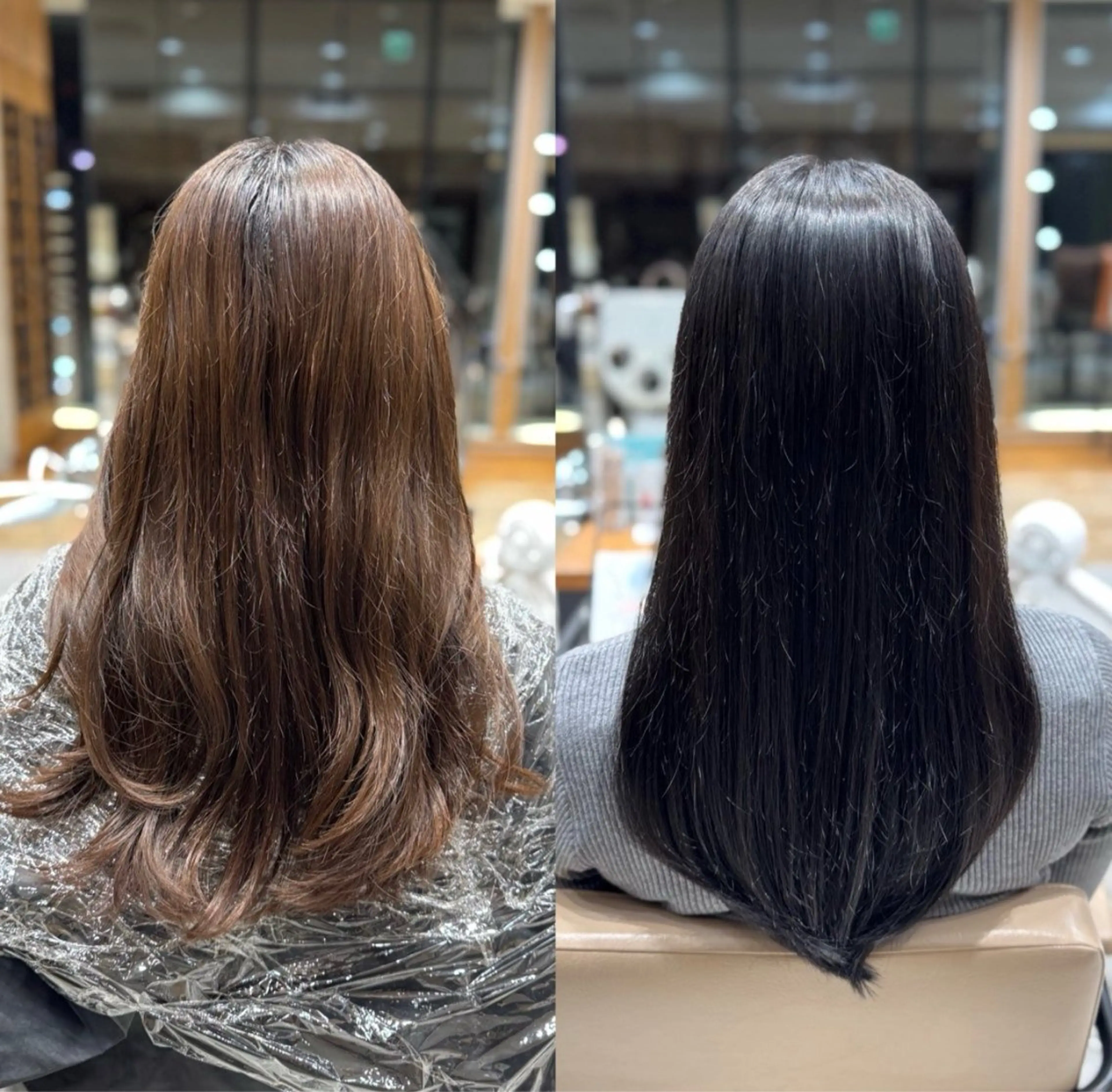 セミロング カラー セミロングパーマ ベージュカラー 黒髪 ブリーチ ブラウンカラー カット ヘアカラー トリートメント レイヤー/顔まわり/ 透明感カラー/れいなのヘアスタイル