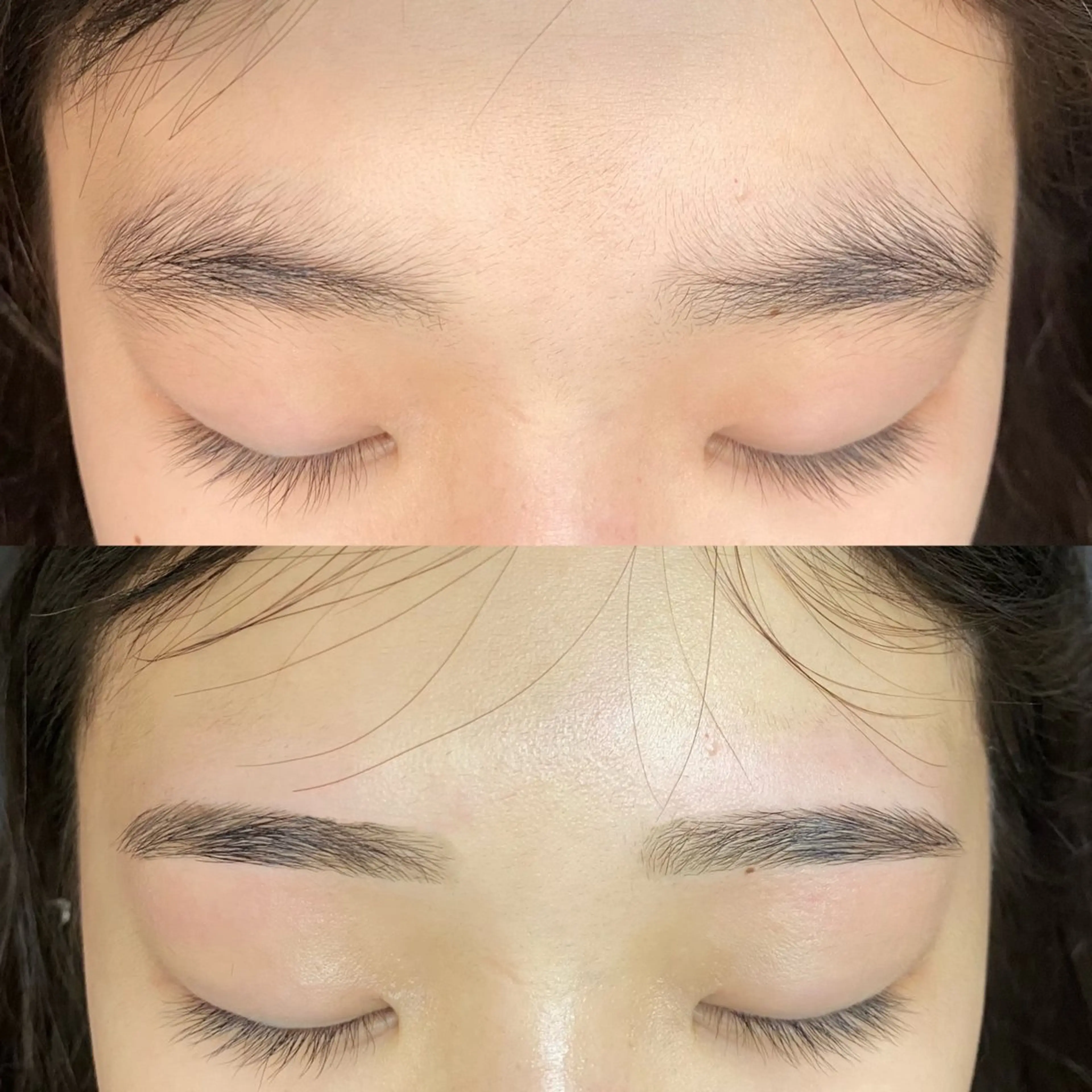 黄金比眉ワックス💫 お顔の骨格に合わせて眉毛の形をWAXで整えていきます！最後にメイク仕上げで完成になります❕の写真