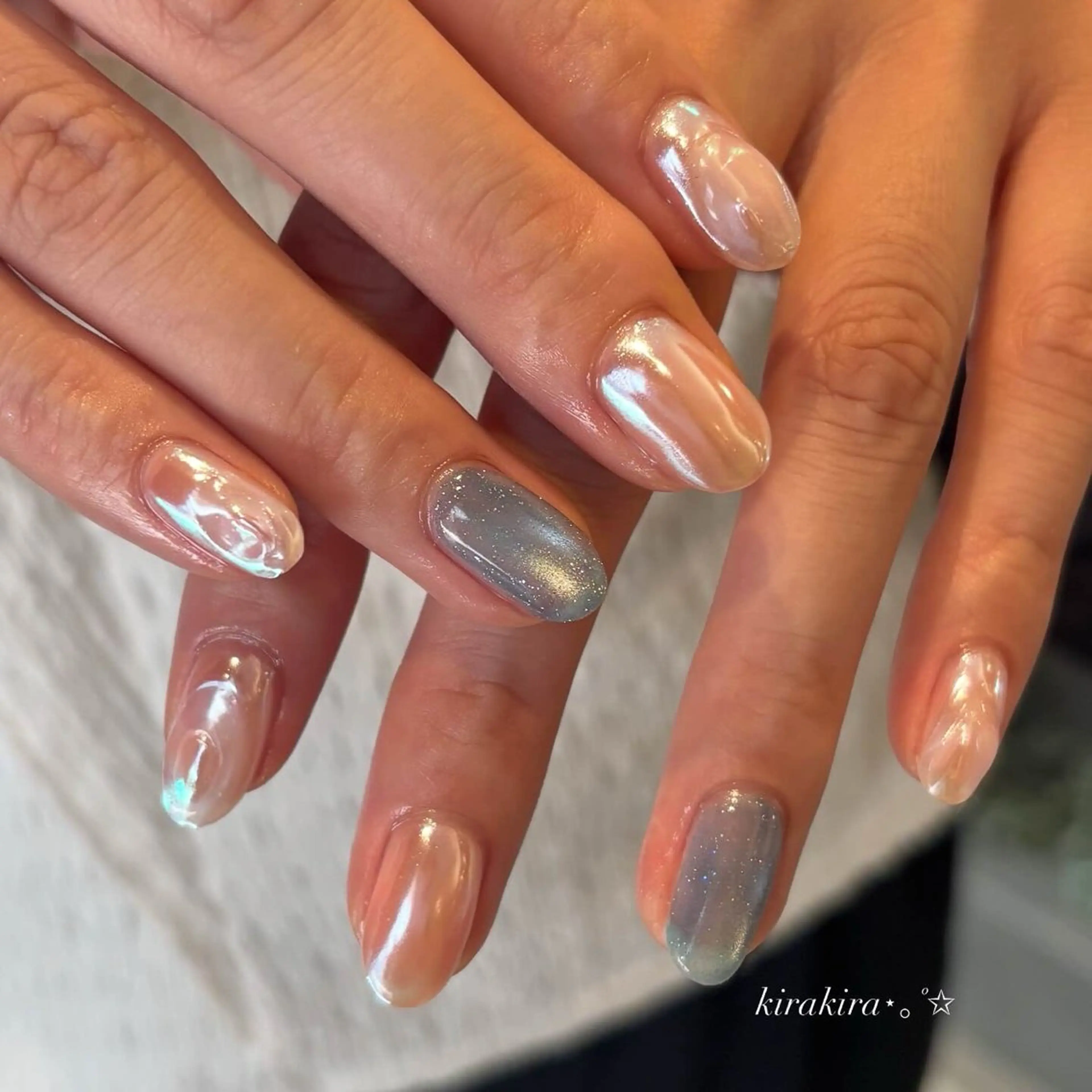 ネイル ミラーネイル Blabo鹿児島中央 senaのネイルデザイン