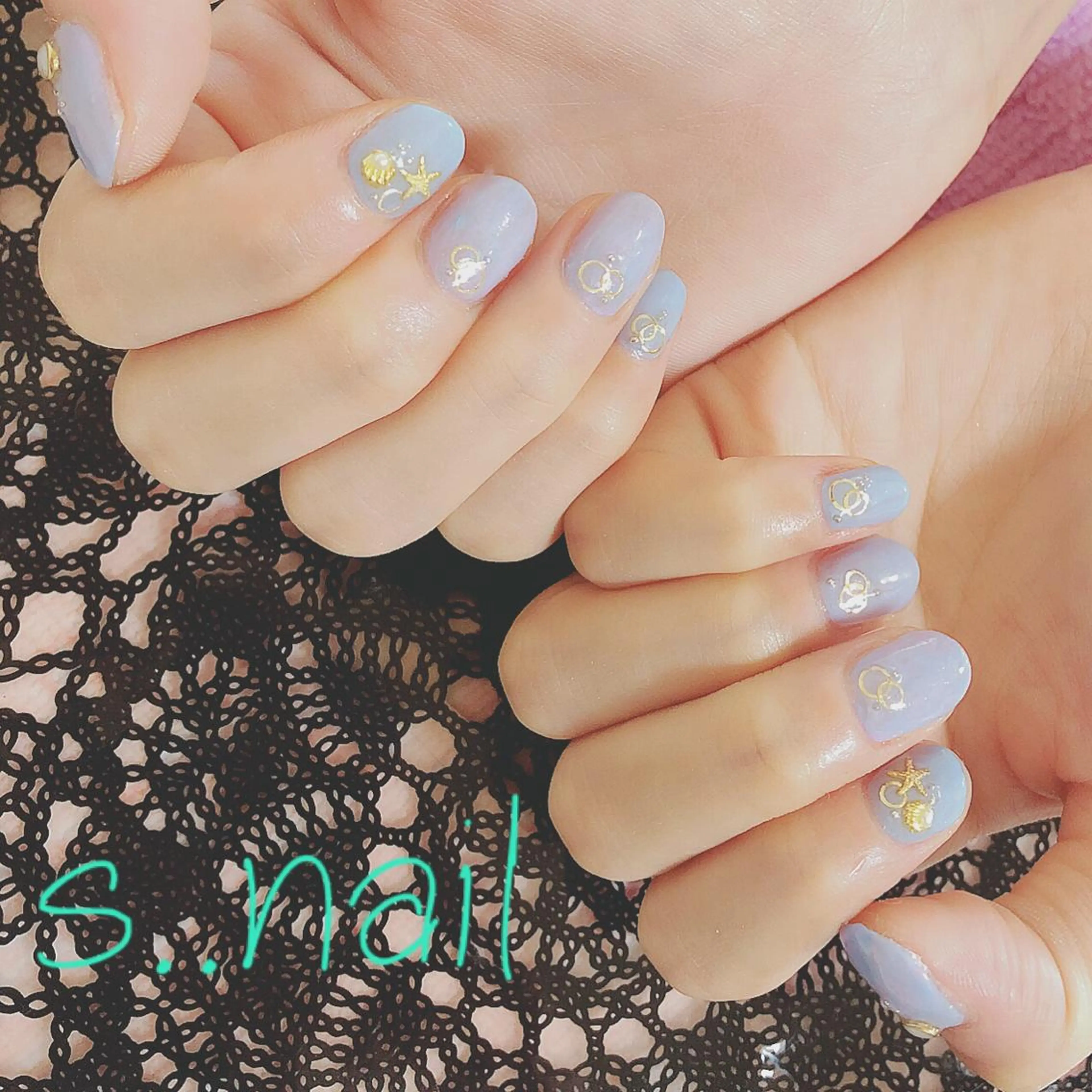 ネイル 水色 ハンドネイル フットネイル s..nail / MORITAのネイルデザイン