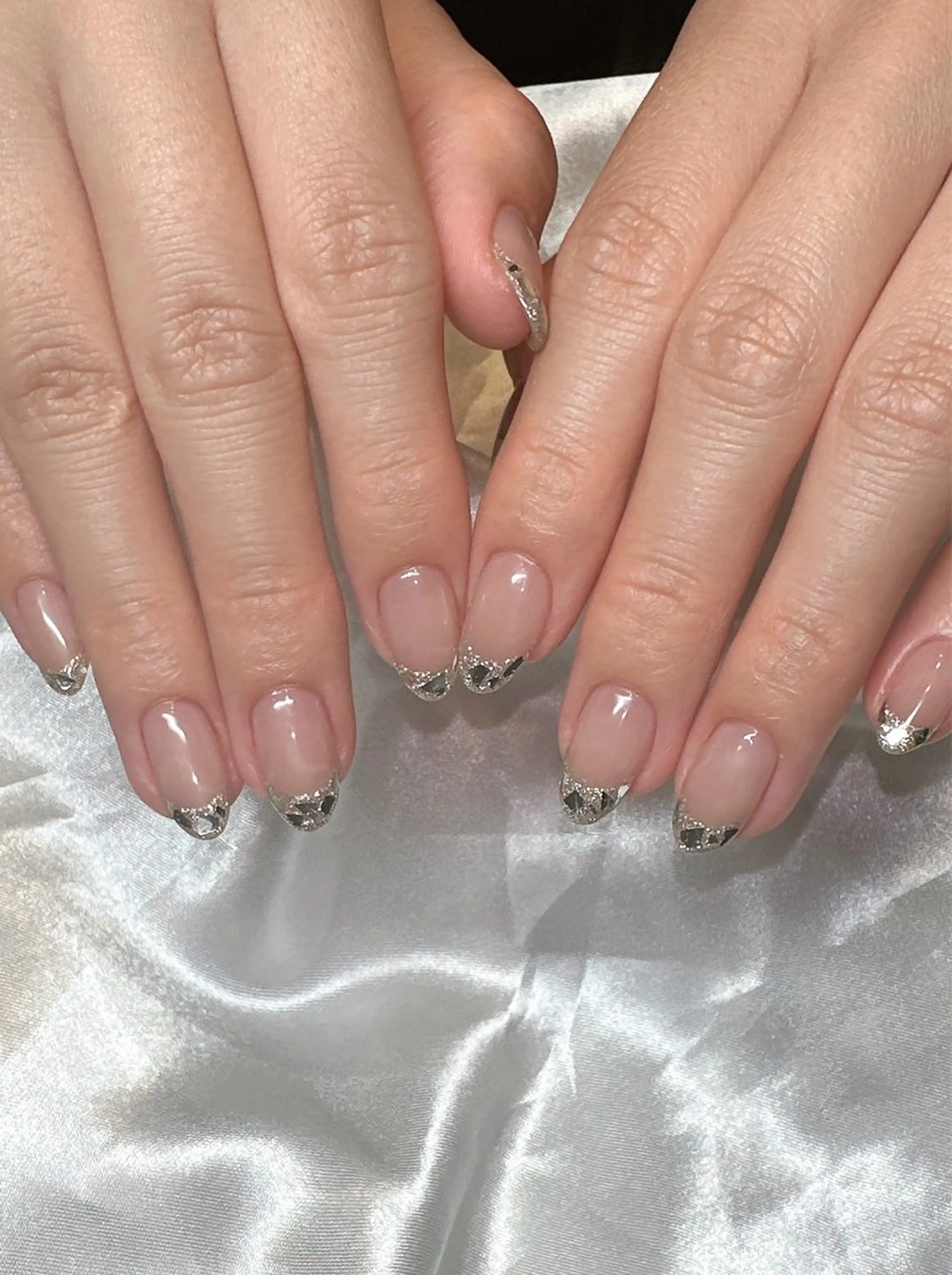 ネイル フラッシュネイル フレンチネイル ガラスフレンチ マグネットネイル ニュアンスネイル at Nailのネイルデザイン