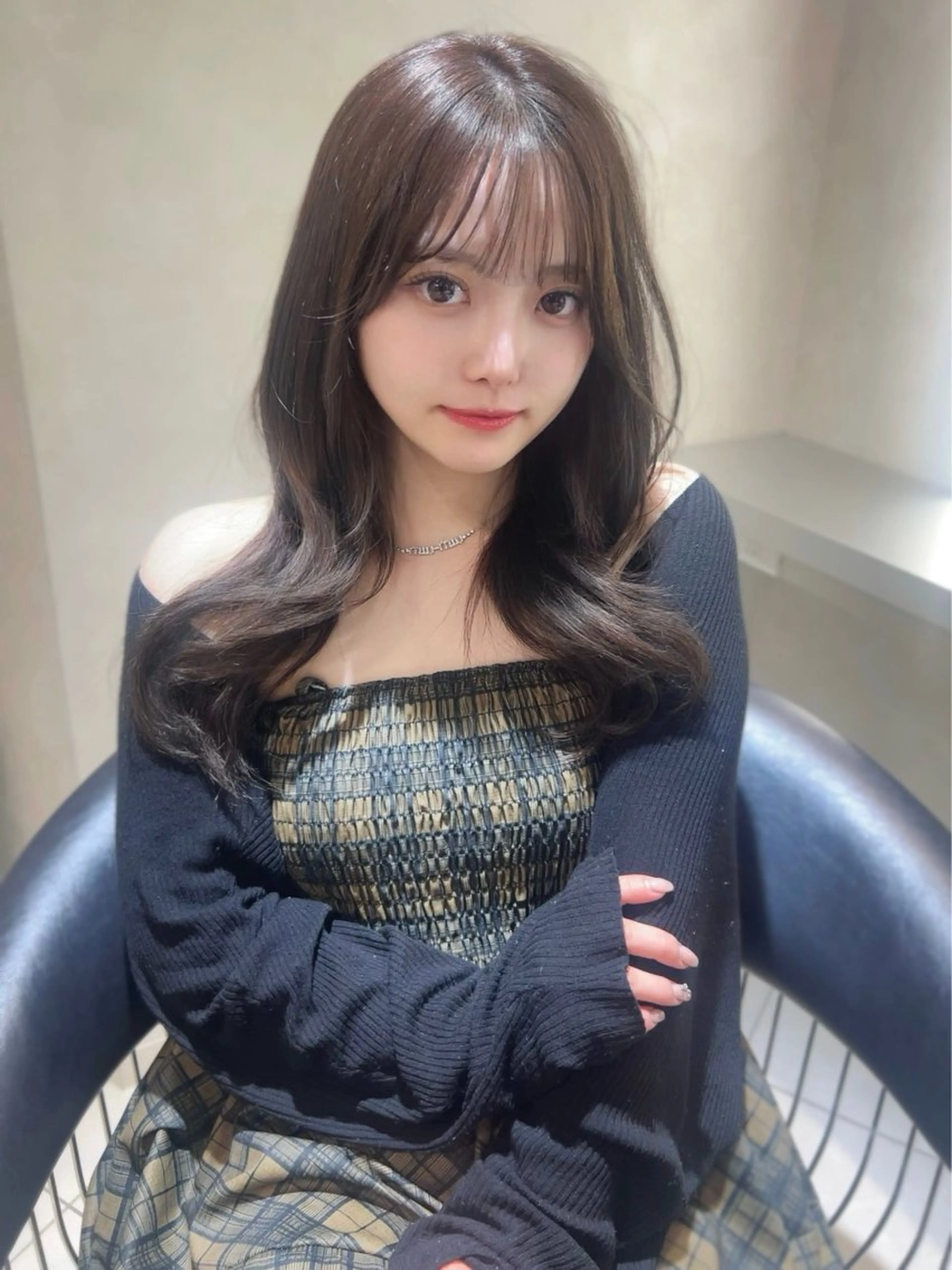 ロング チョコレートブラウン レイヤーカット 韓国ヘア×艶髪🎀 池袋/Rina🩶のヘアスタイル