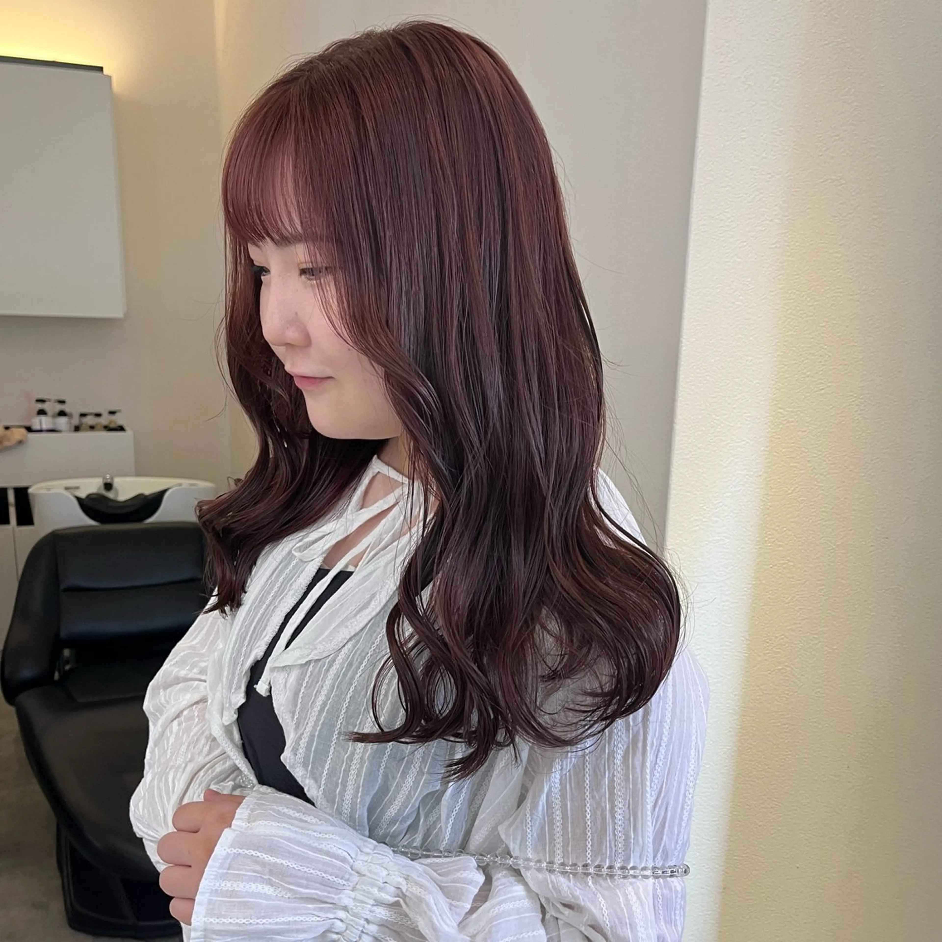 セミロング カラー ヘアカラー トリートメント 梅田/髪質改善カラー ❄︎ mikiのヘアスタイル