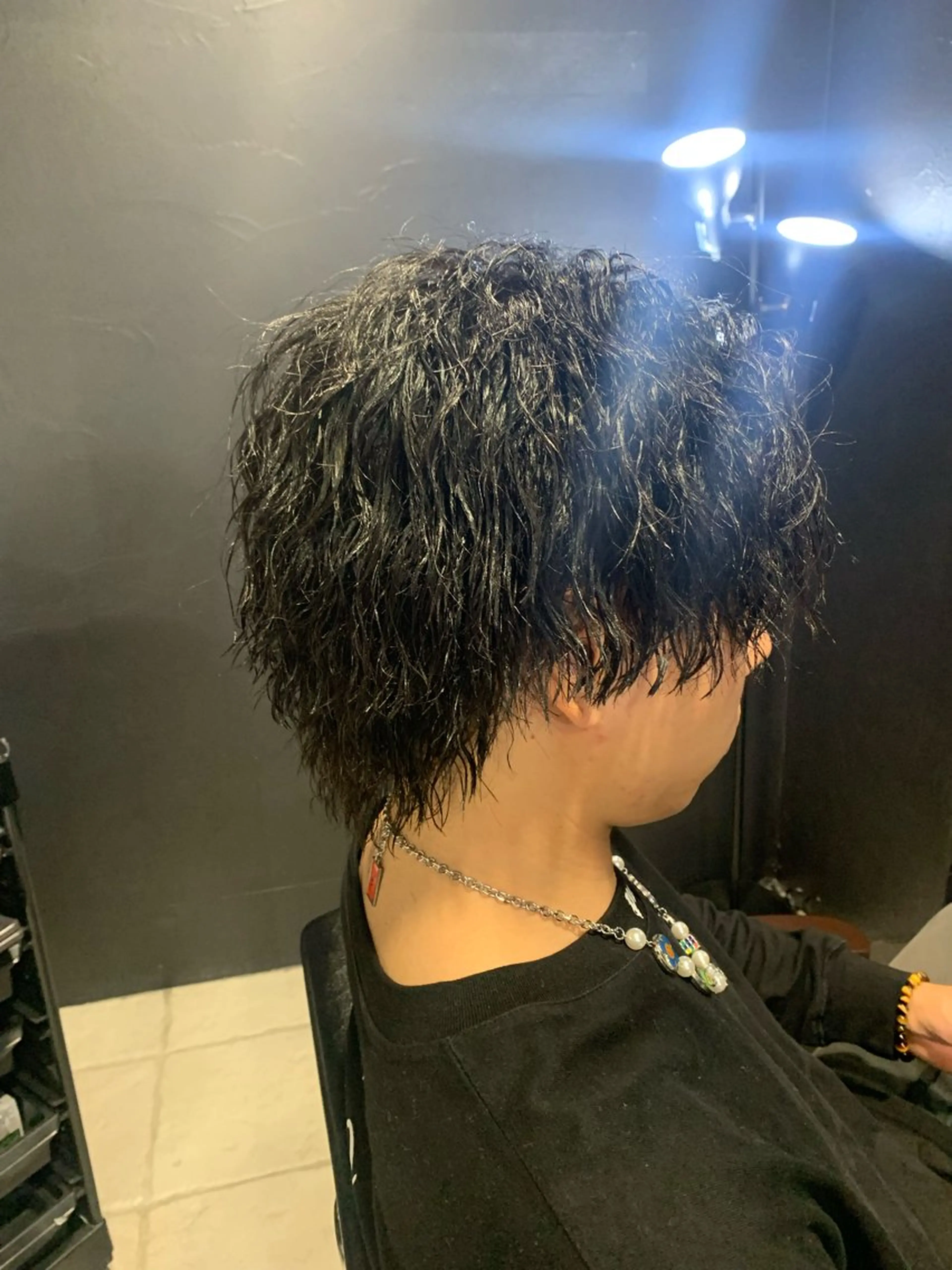 ミディアム メンズ メンズウルフカット ウルフカット メンズパーマ/難波/ 心斎橋　室園亮佑のヘアスタイル
