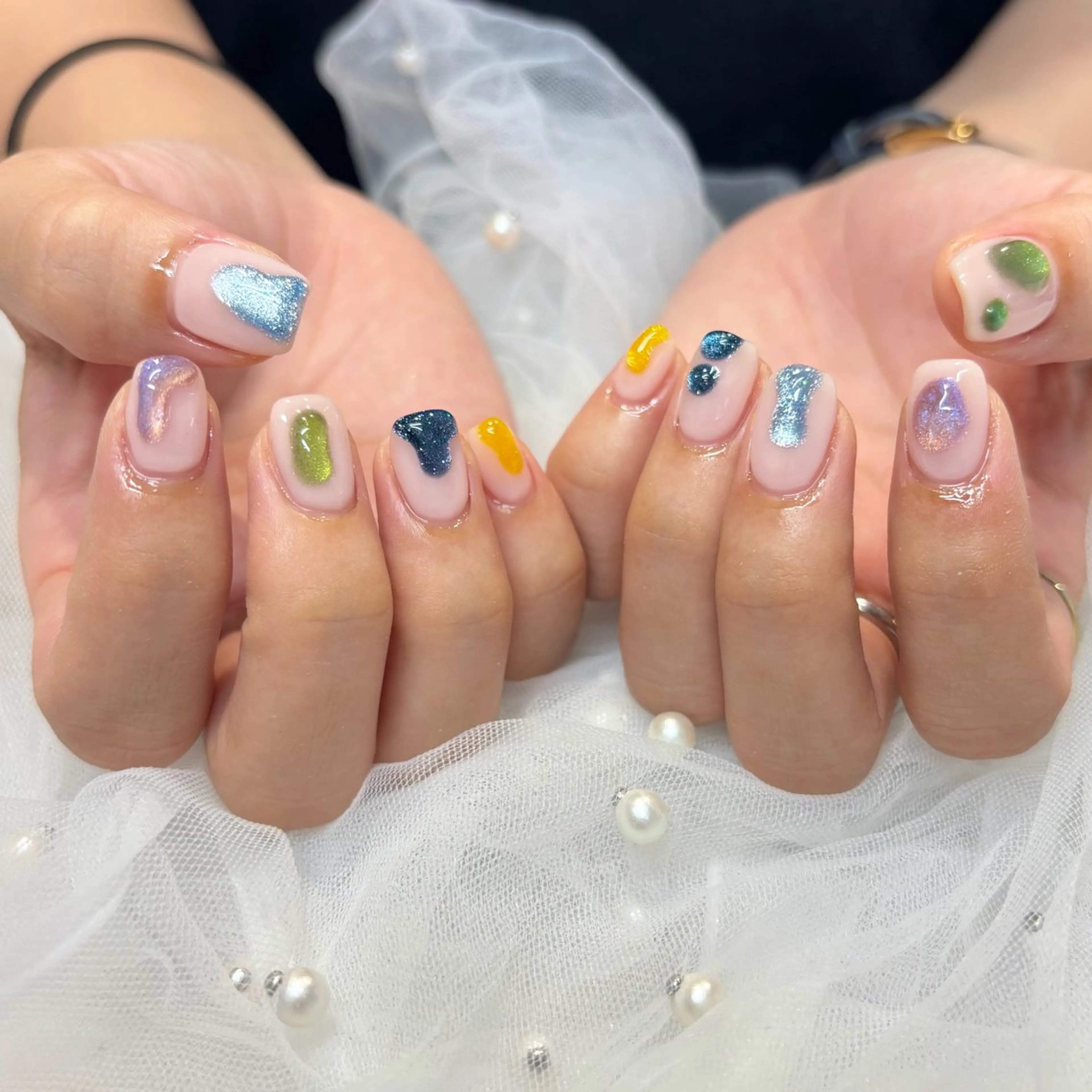 ネイル ぷっくりネイル ハンドネイル 荒巻 めいのネイルデザイン