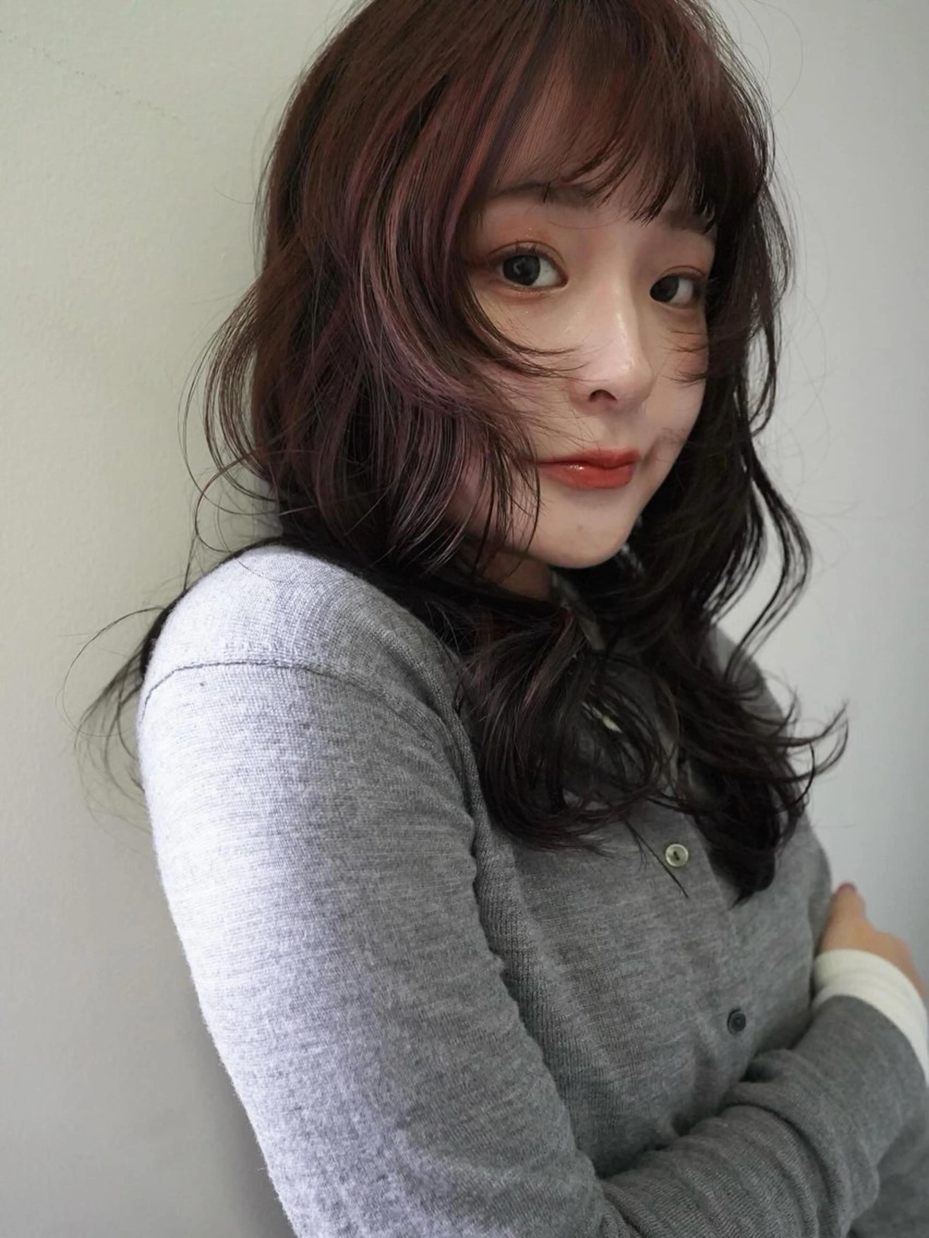 ミディアム カット ヘアカラー トリートメント 大山 茶子のヘアスタイル