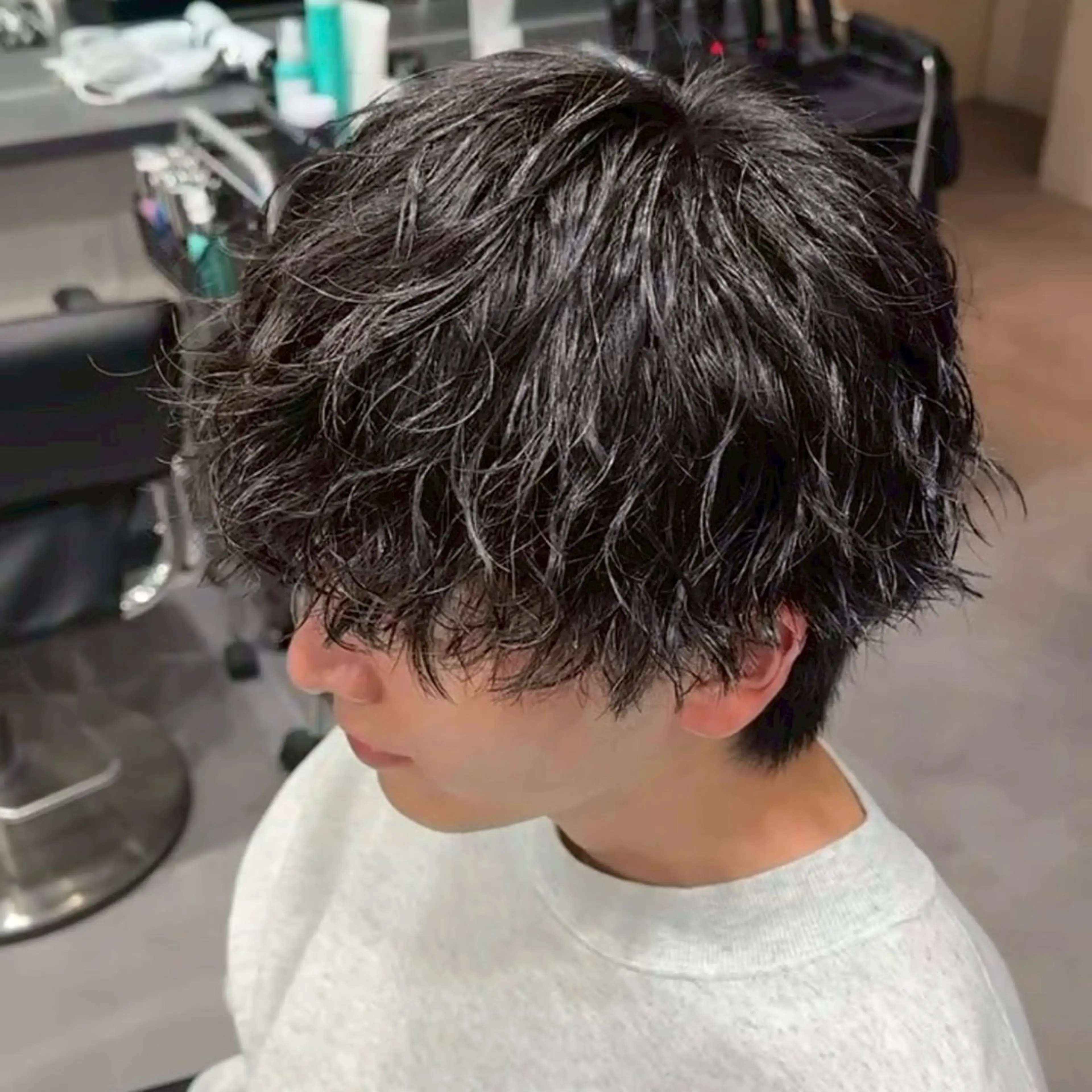 ショート パーマ メンズ カット パーマ 村上 竜雅のヘアスタイル