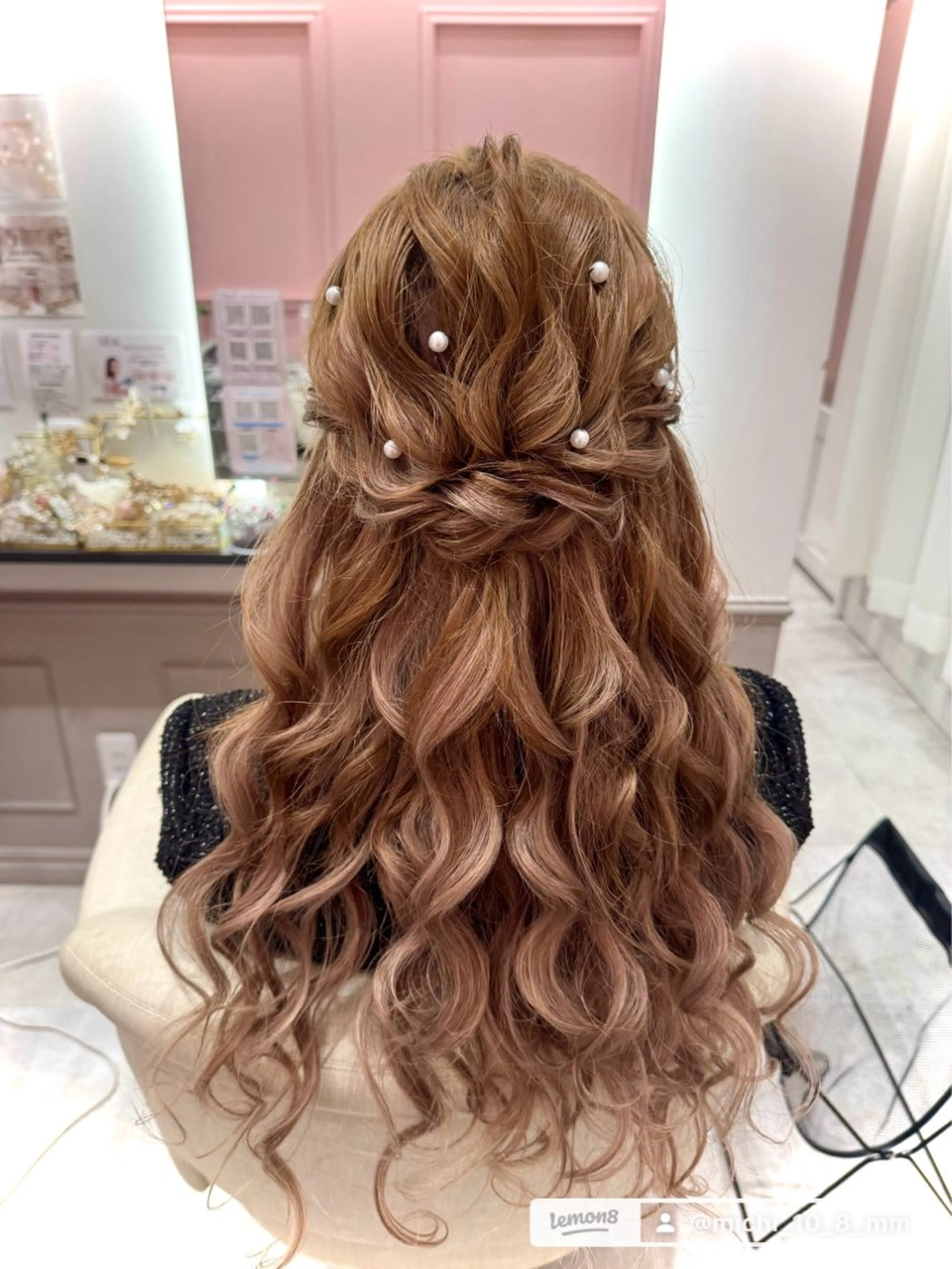 ロング ヘアアレンジ ハーフアップ ヘアセット Lien Michiのその他イメージ