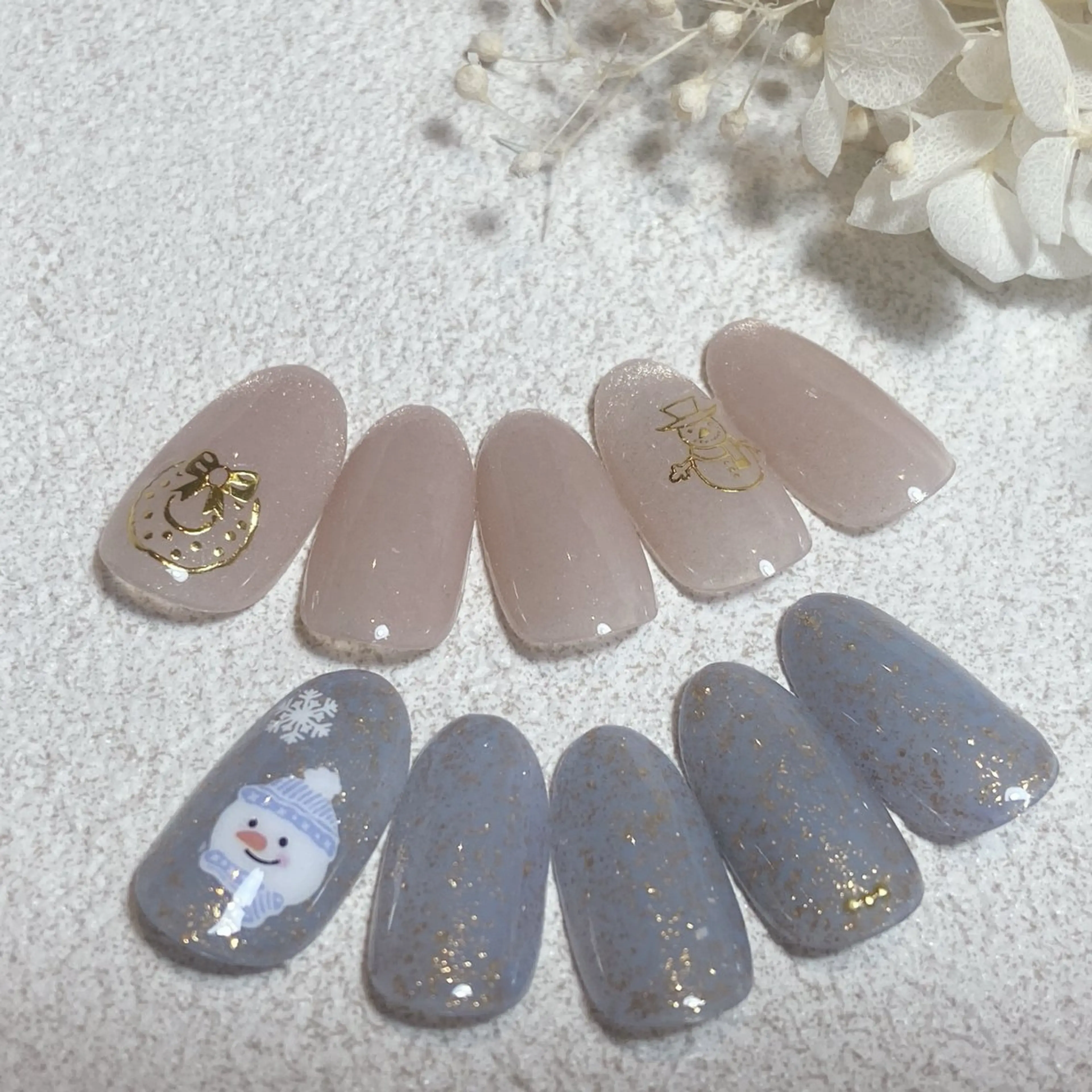 ネイル ジェルネイル パラジェル 冬ネイル クリスマス ハンドネイル mako 🌷のネイルデザイン