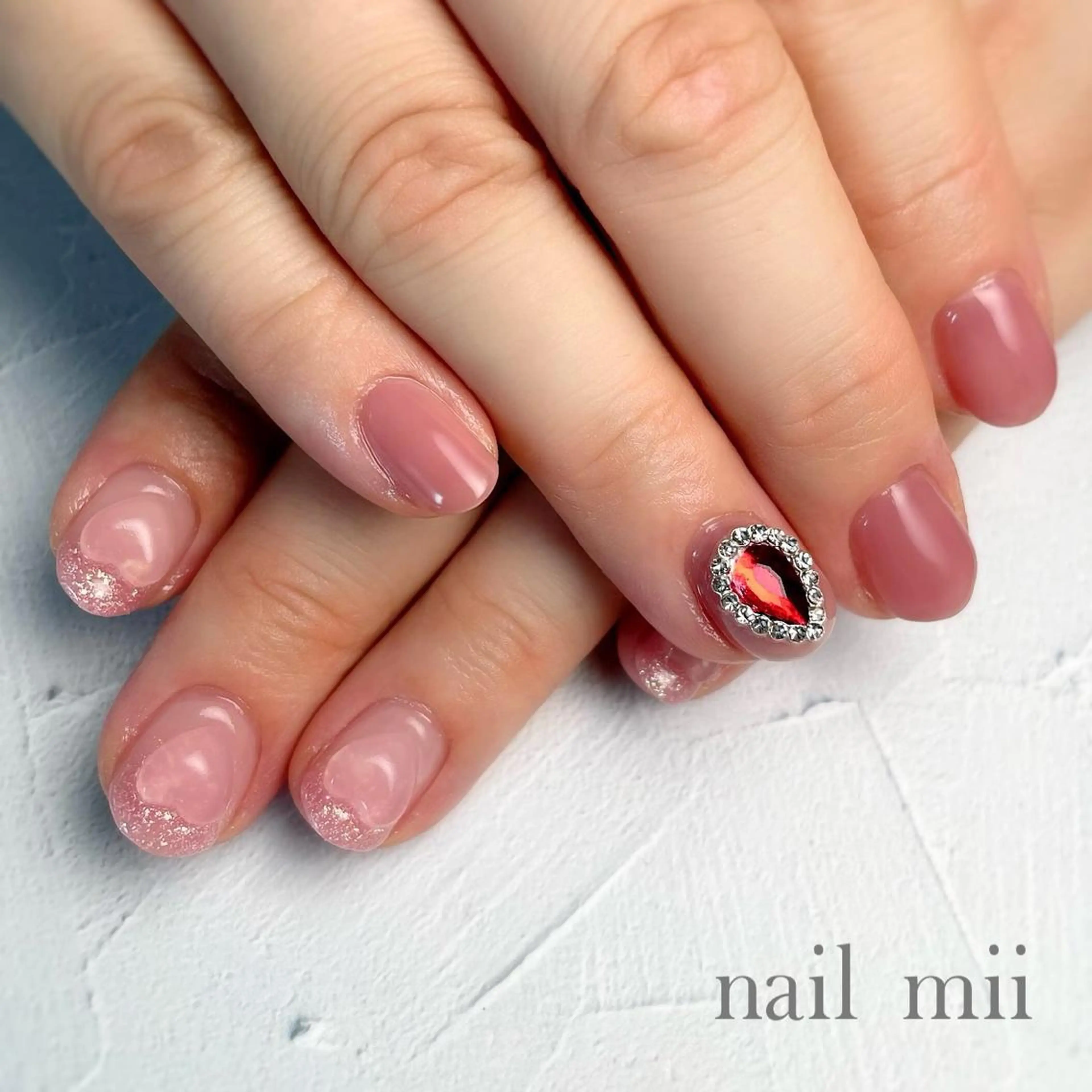 ネイル アートネイル ハート UVネイル nail mii HIROMIのネイルデザイン