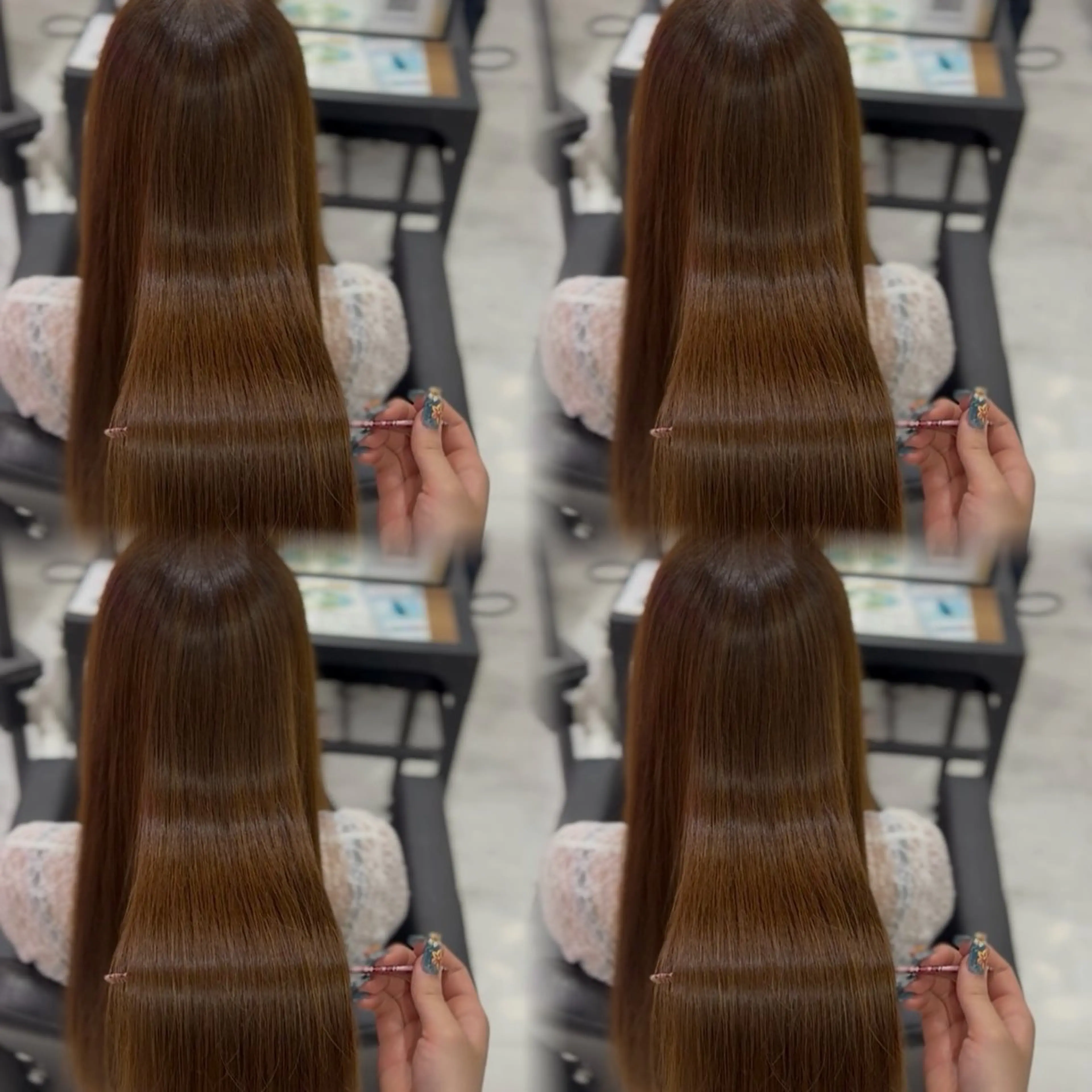 セミロング カラー ヘアカラー トリートメント 🦋REISA🦋 エクステ×ハイトーンのヘアスタイル