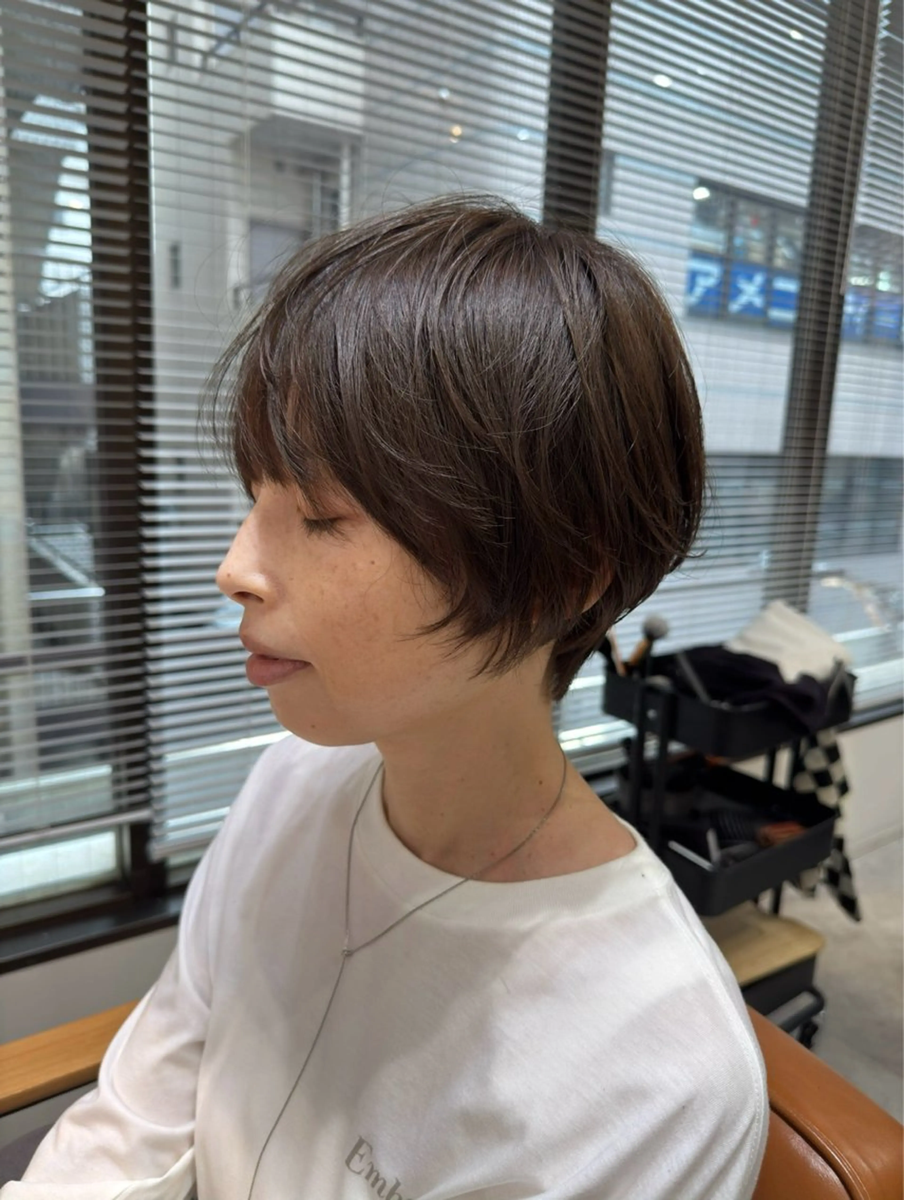 ショート 顔まわりレイヤー 伸ばしかけ レイヤーカット ショートヘア 縮毛矯正 内藤　宏紀 tidasmileのヘアスタイル