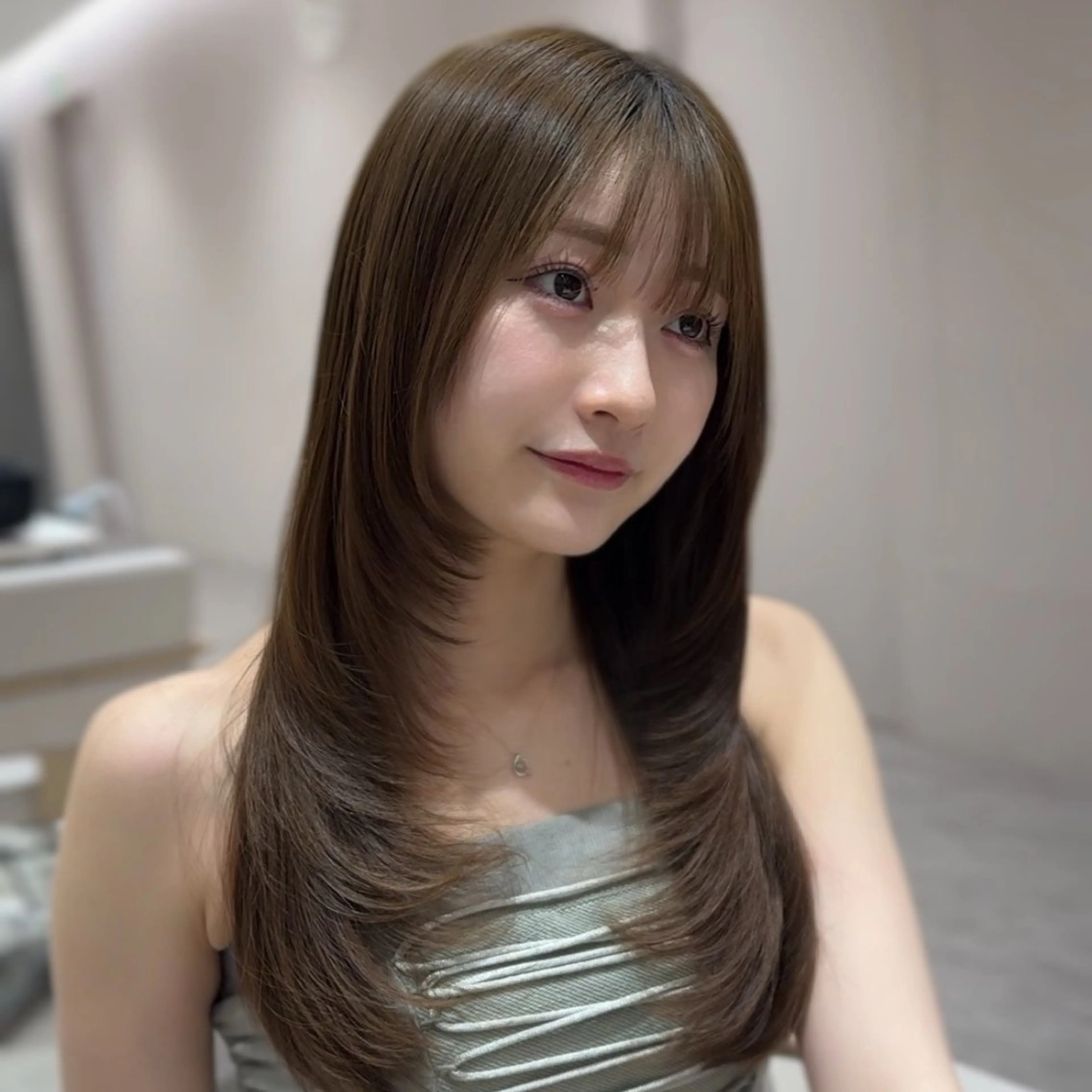 ロング カラー カット ヘアカラー 赤羽今日子/レイヤー /盛れる顔まわりのヘアスタイル