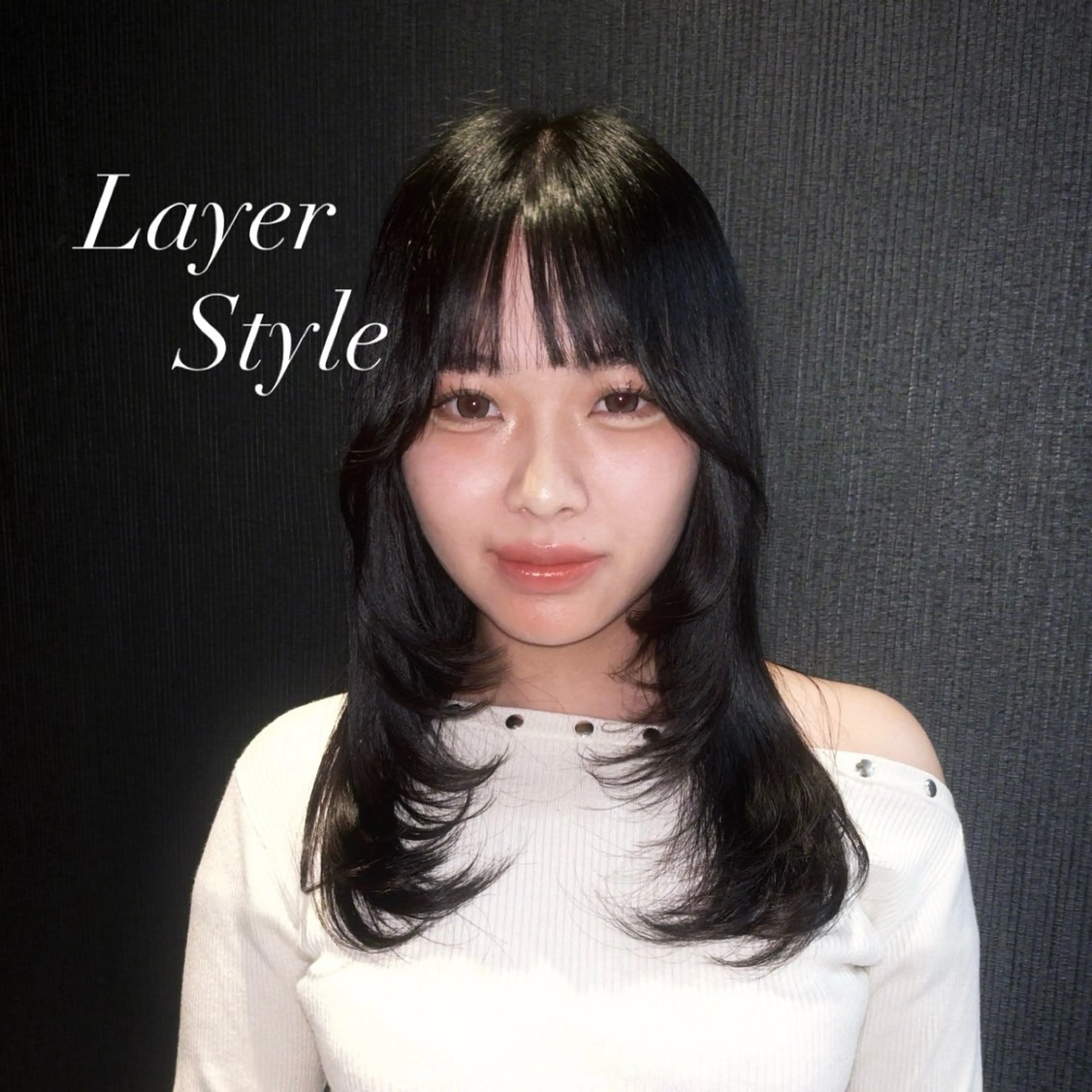 セミロング カラー レイヤーカット カット ヘアカラー レイヤーカット/ フェミニン💕/鏡のヘアスタイル